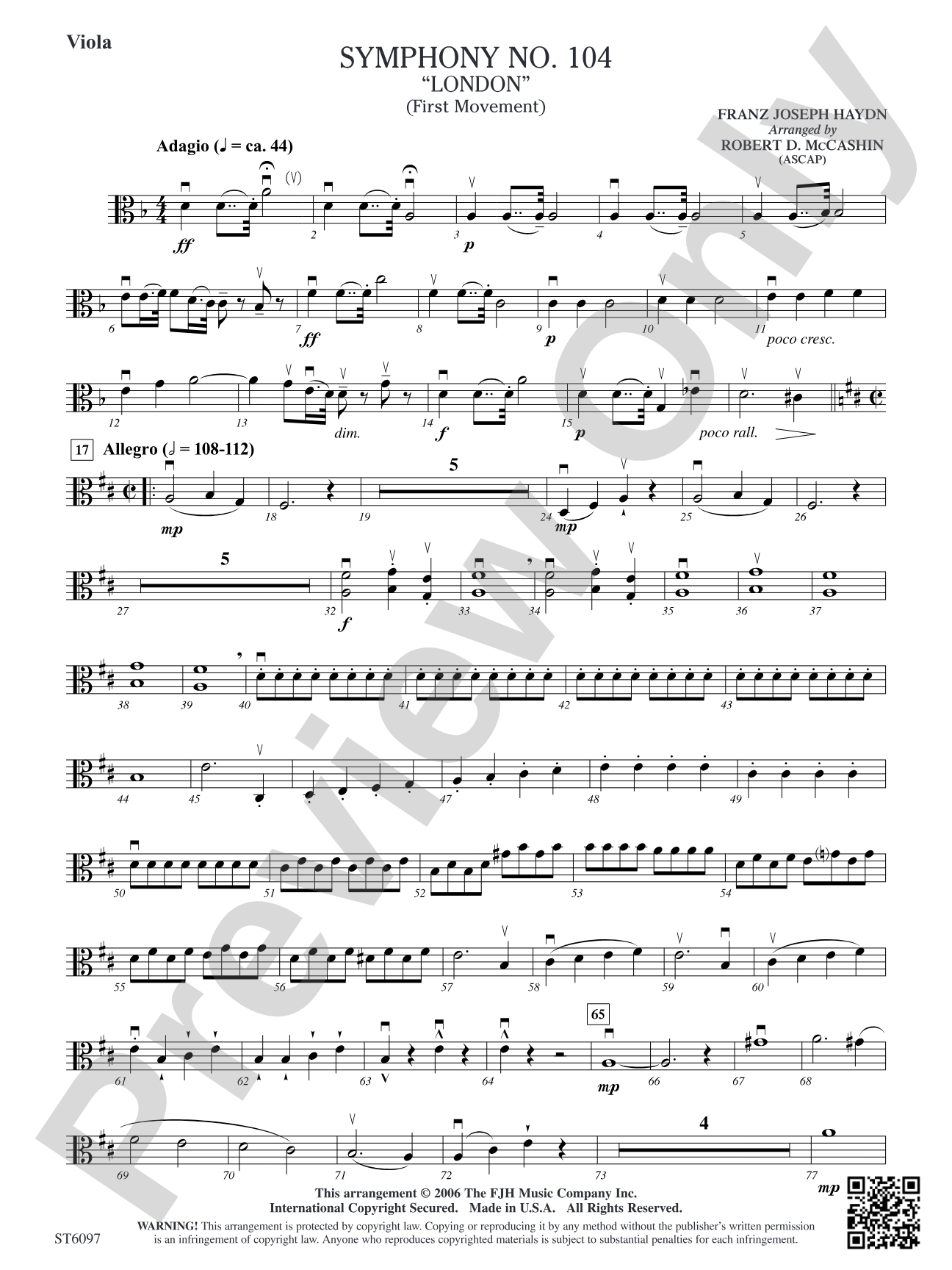 Symphony No. 104 "London" (First Movement): Viola