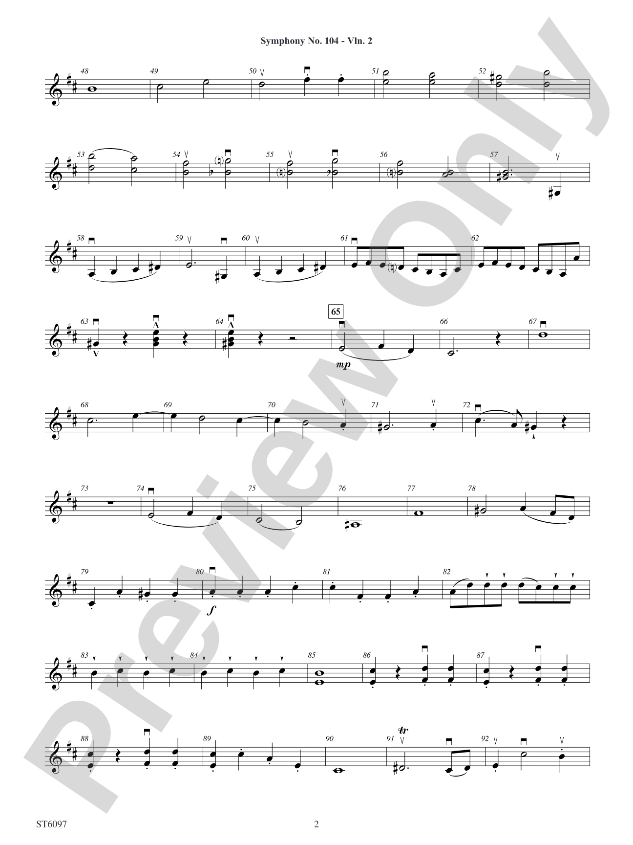 Symphony No. 104 "London" (First Movement): Violin 2