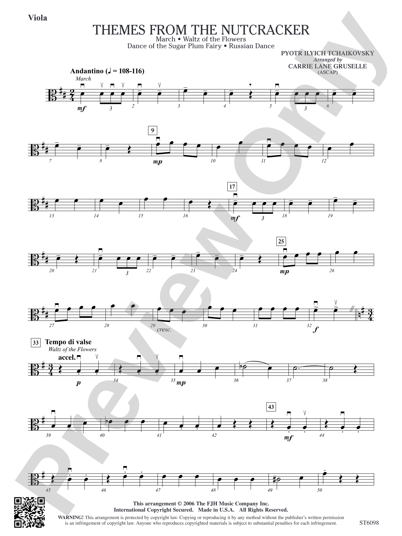 Themes from The Nutcracker: Viola