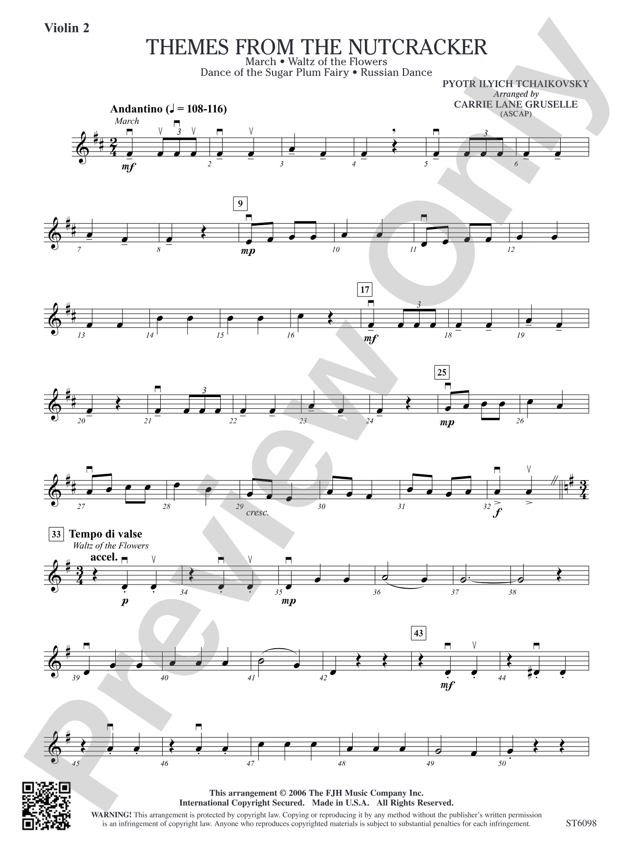 Themes from The Nutcracker: Violin 2