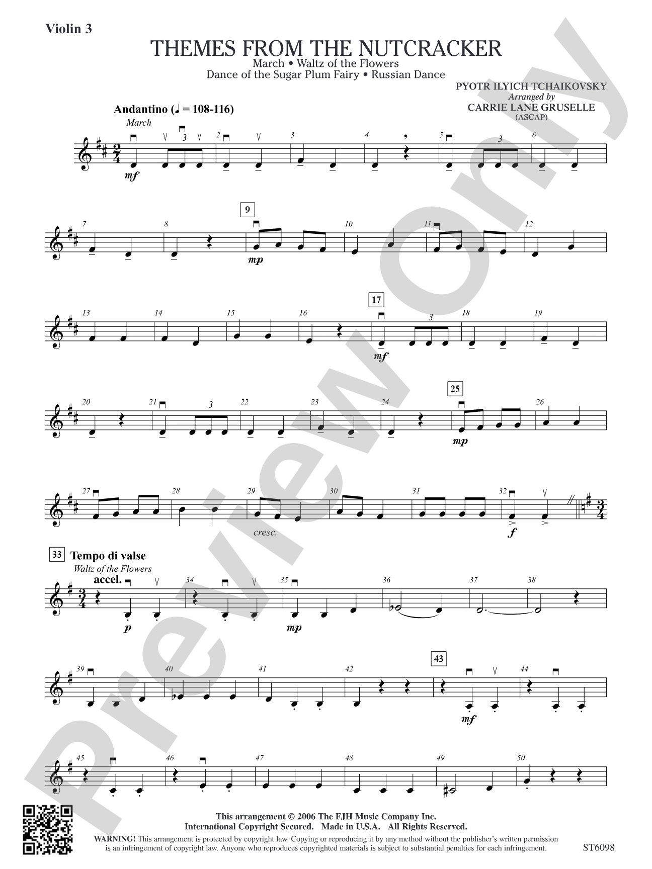 Themes from The Nutcracker: Violin 3 (Viola T.C.)