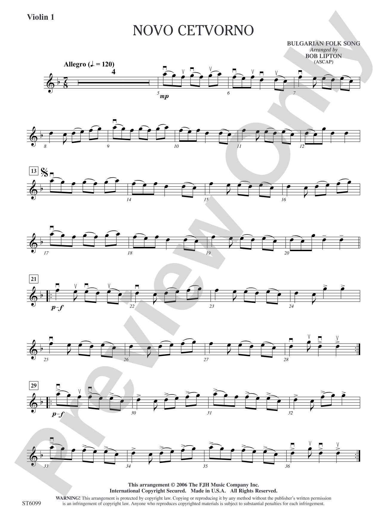 Novo cetvorno: Violin 1