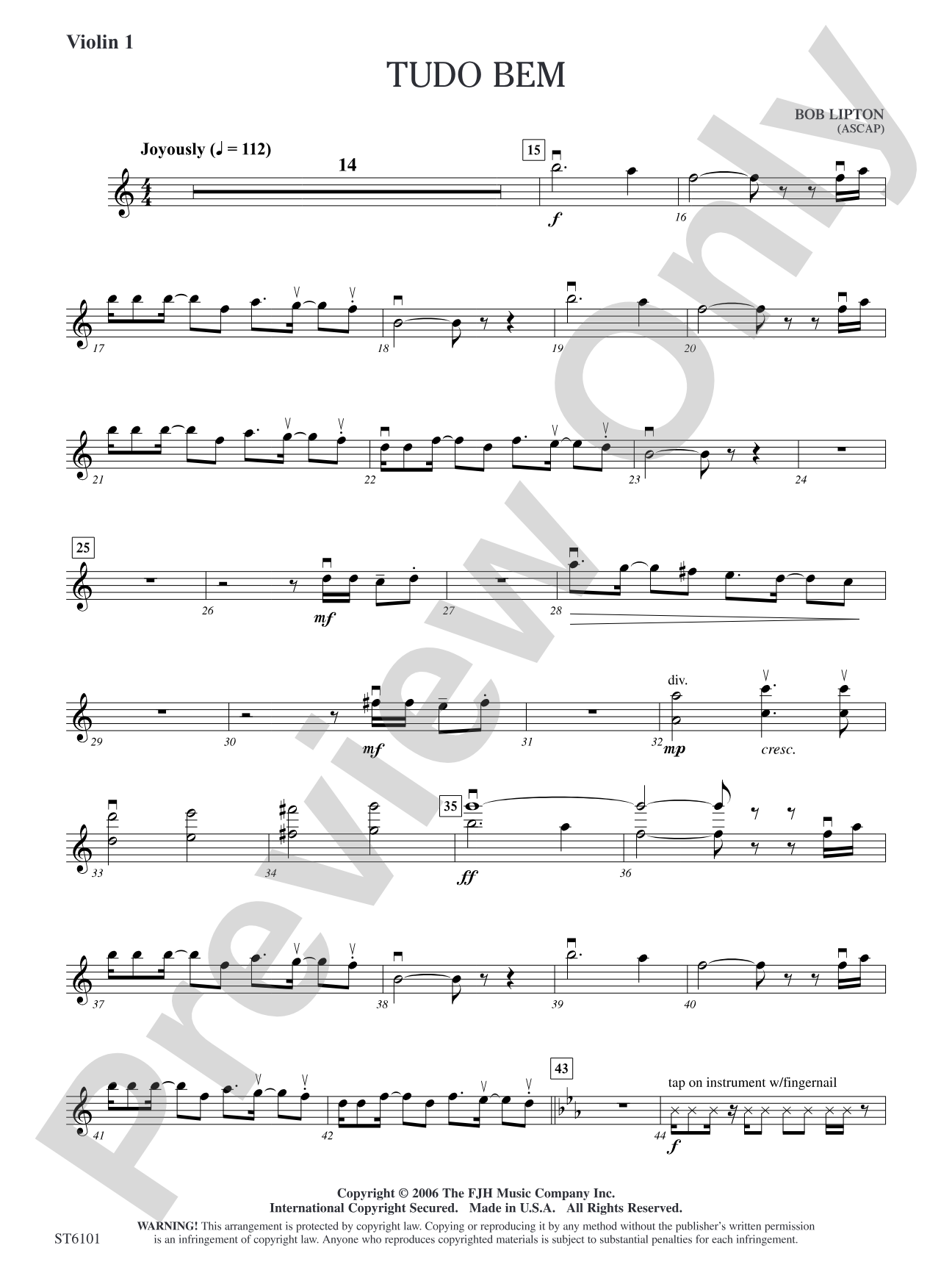Tudo bem: Violin 1