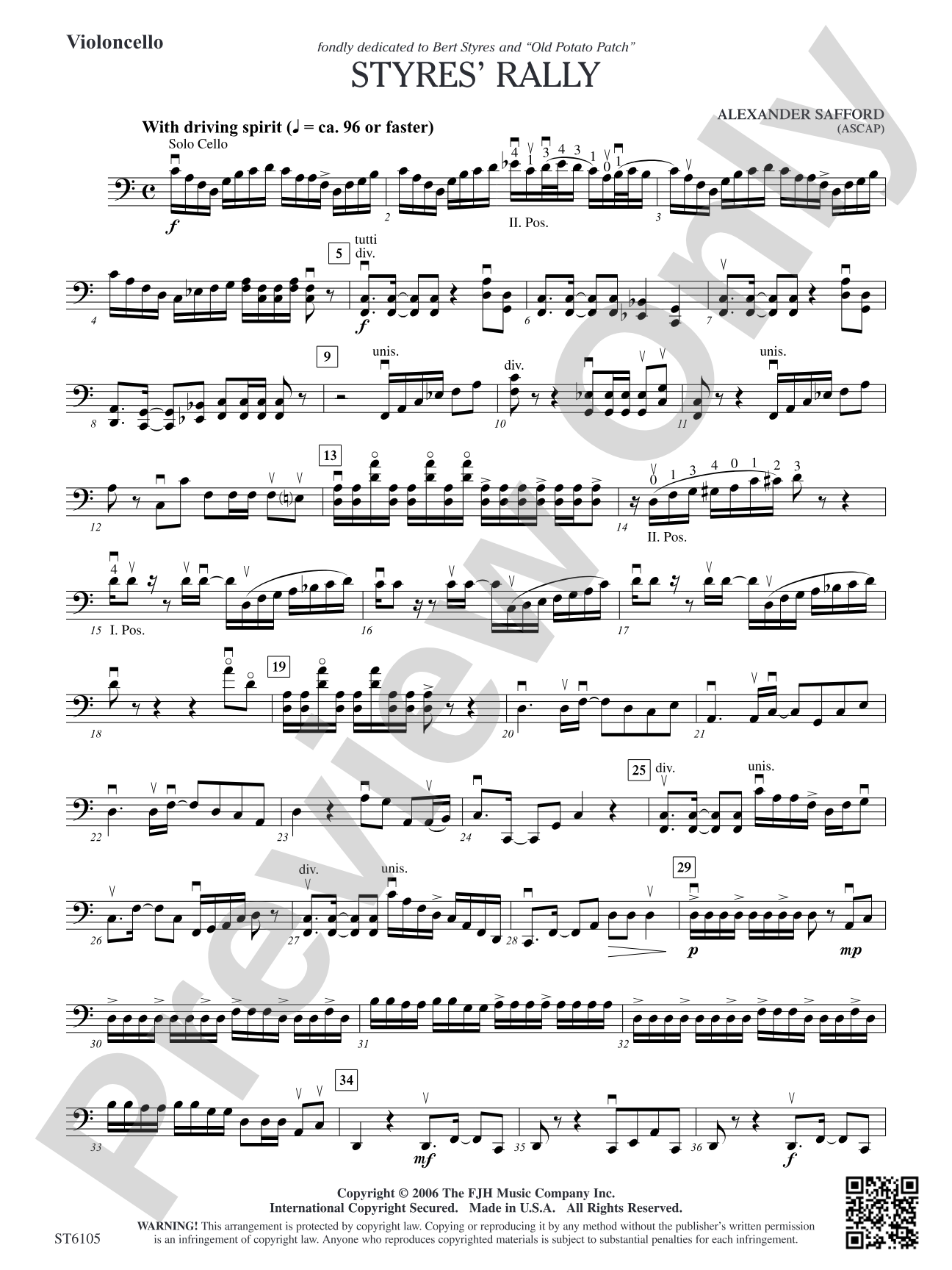 Styres' Rally: Violoncello