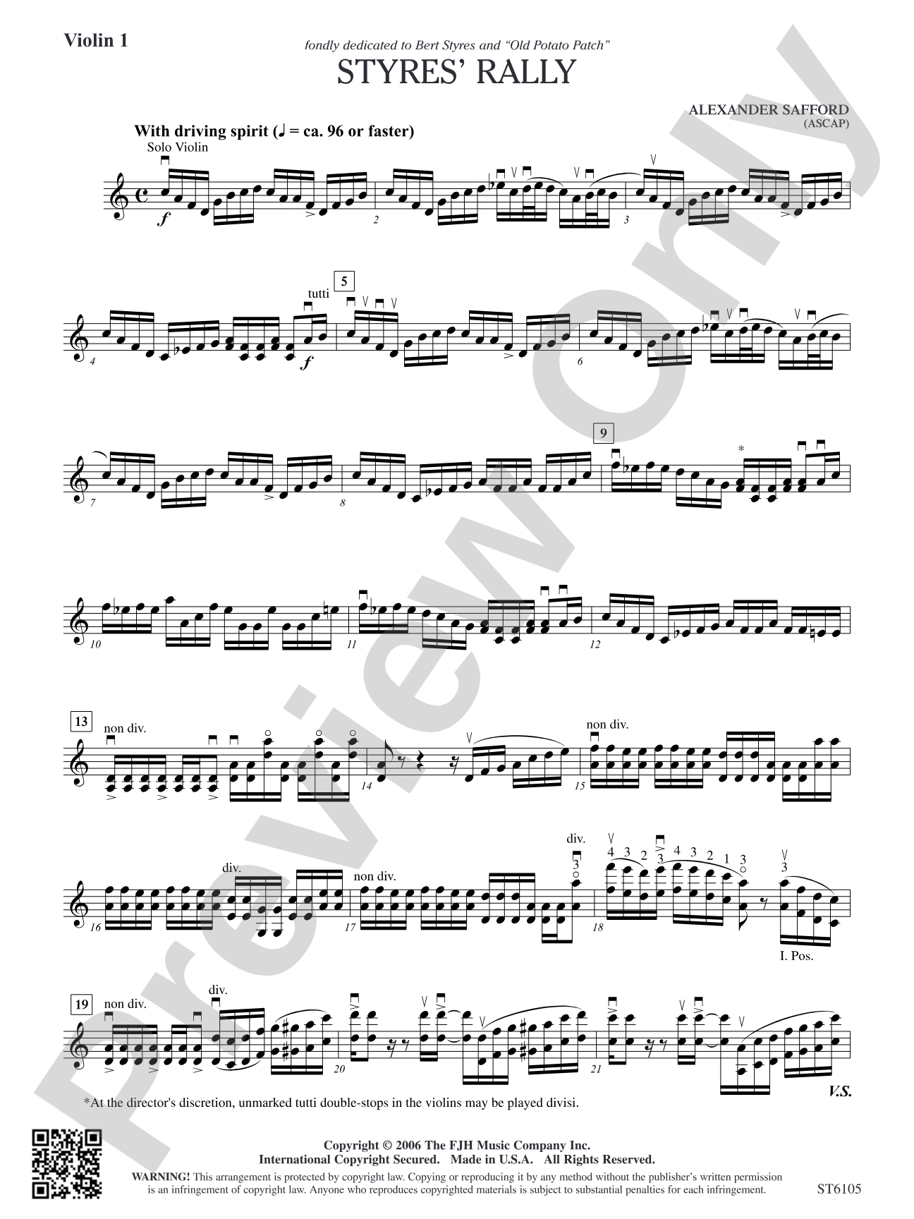 Styres' Rally: Violin 1