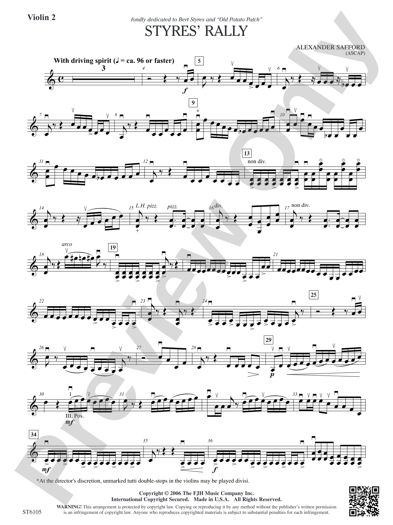 Styres' Rally: Violin 2