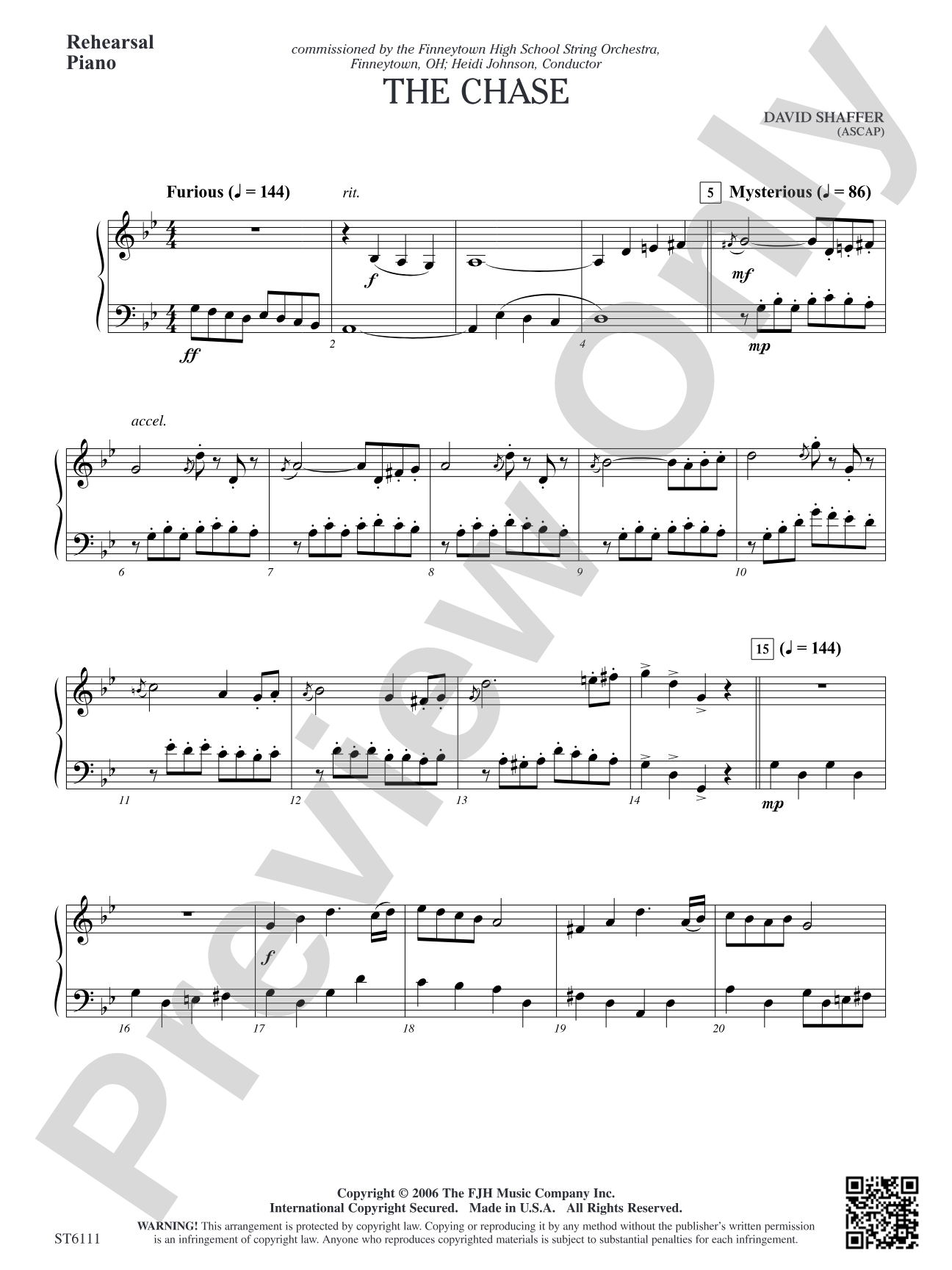 The Chase: Rehearsal Piano