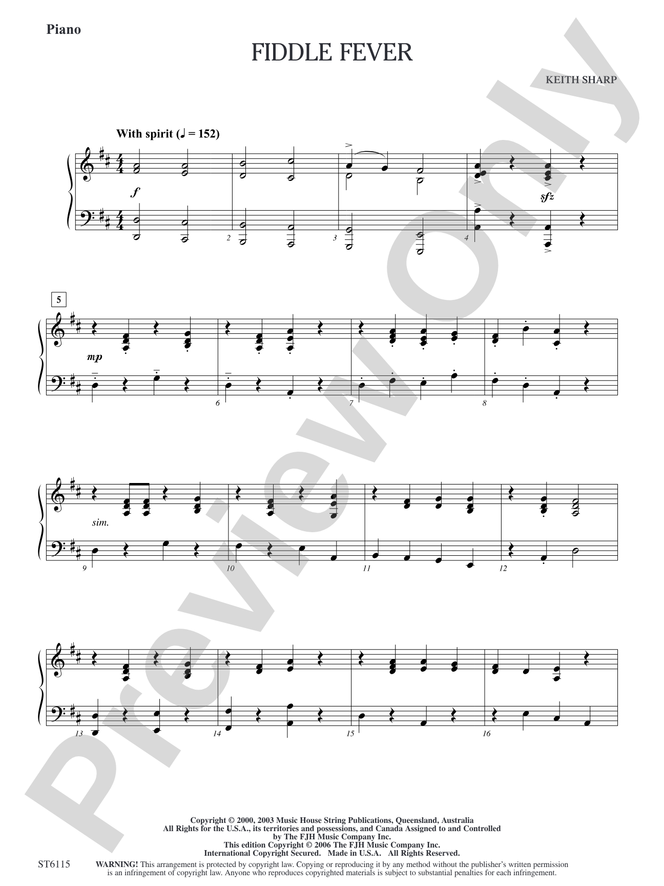 Fiddle Fever: Piano (Opt.)