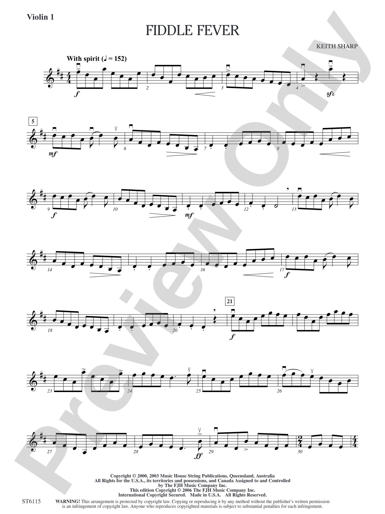 Fiddle Fever: Violin 1