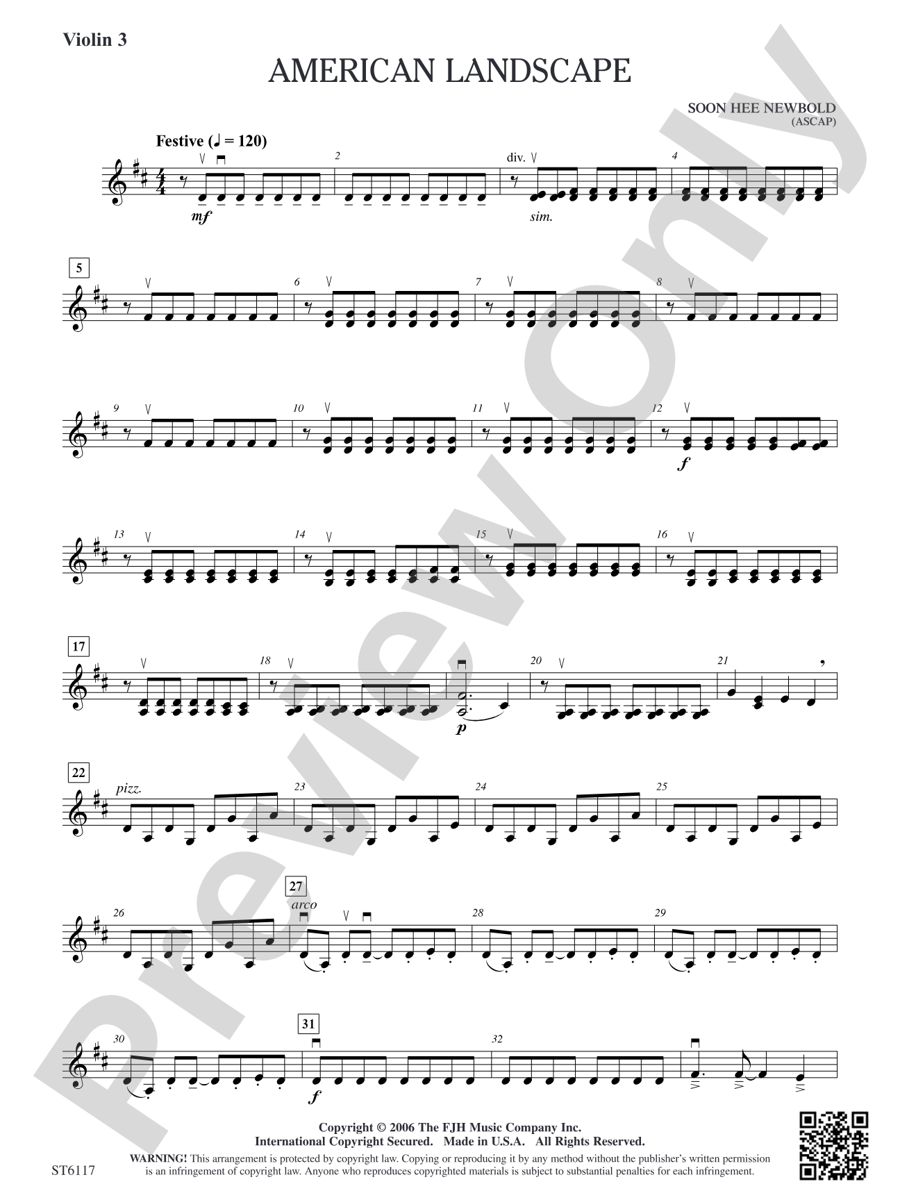 American Landscape: Violin 3 (Viola T.C.)