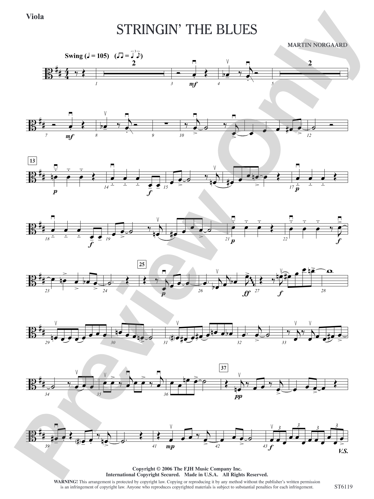 Stringin' the Blues: Viola/Viola Solo Sheet