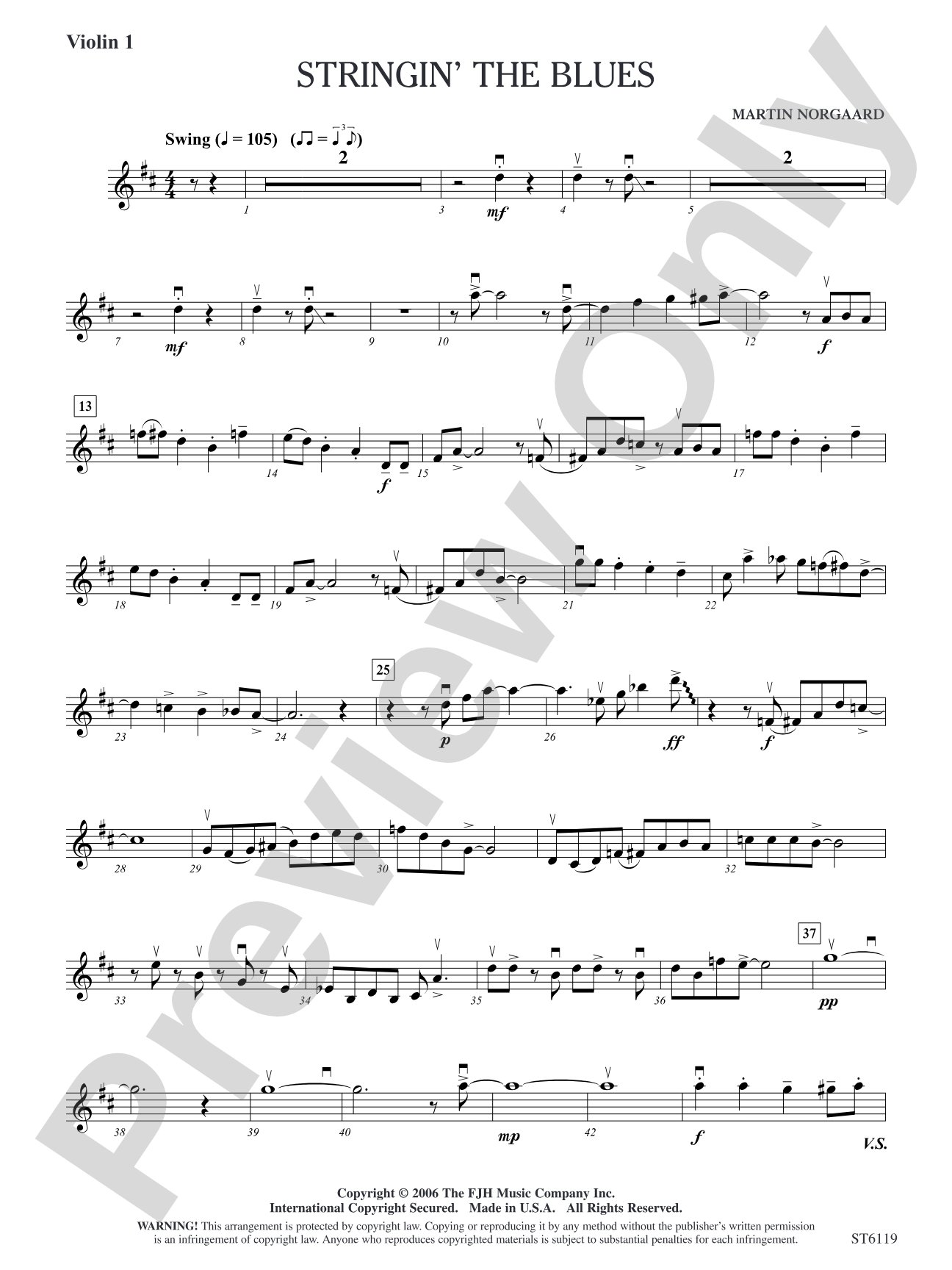 Stringin' the Blues: Violin 1/Violin Solo Sheet