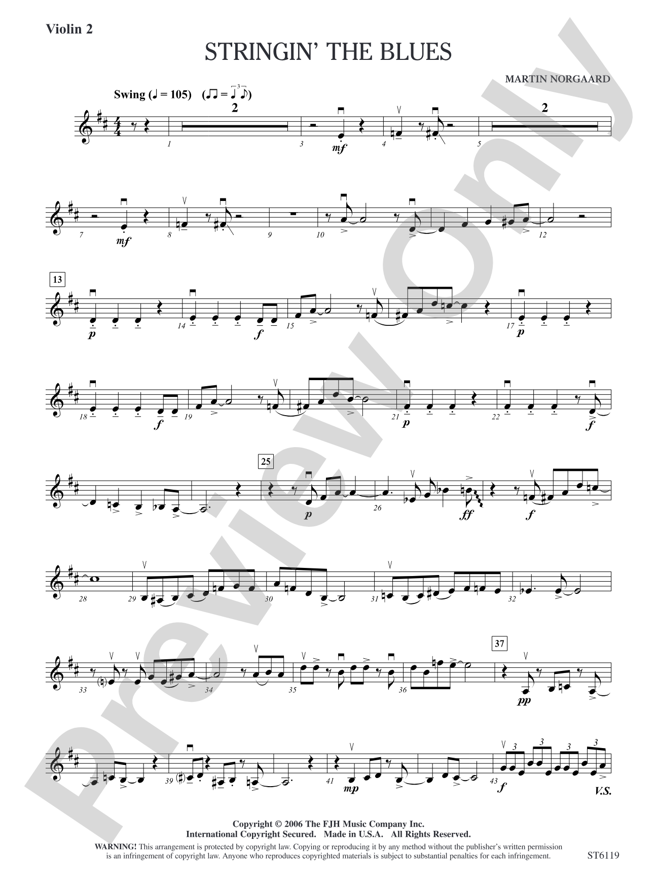 Stringin' the Blues: Violin 2/Violin Solo Sheet