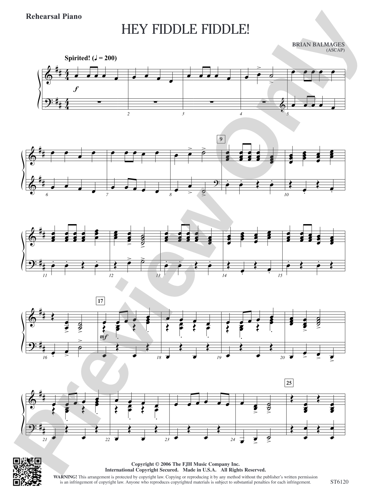 Hey Fiddle Fiddle!: Rehearsal Piano