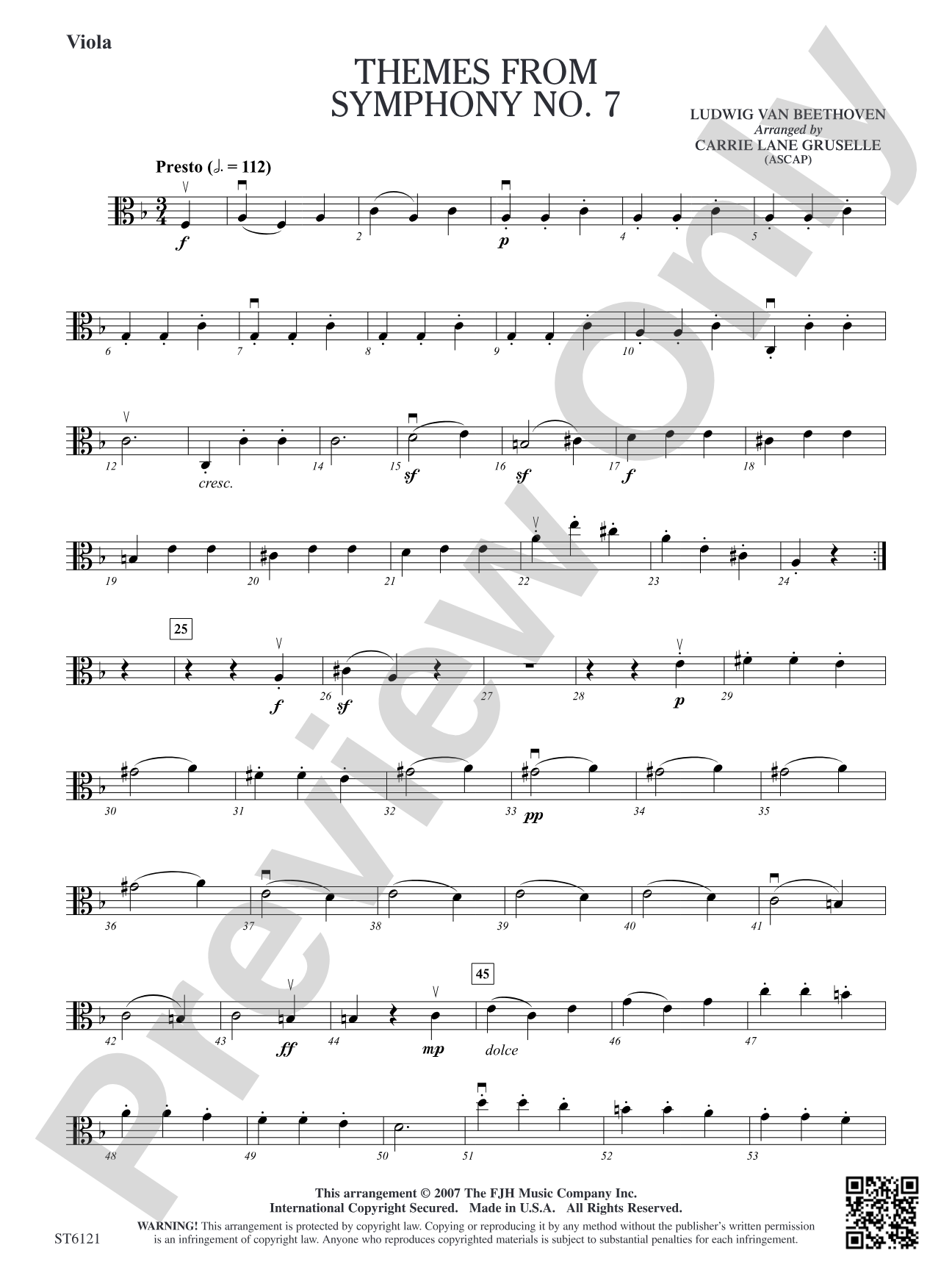 Themes from Symphony No. 7: Viola