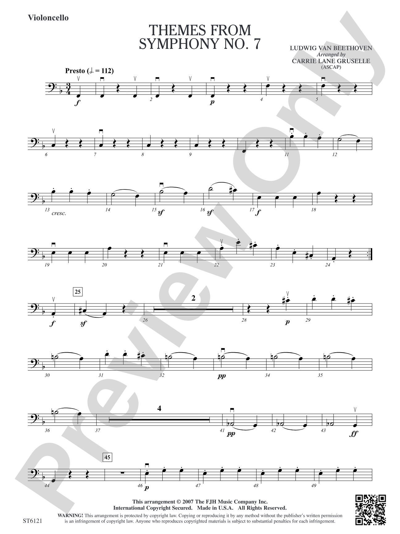 Themes from Symphony No. 7: Violoncello