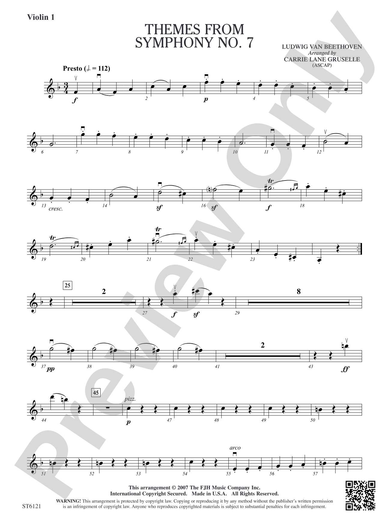 Themes from Symphony No. 7: Violin 1