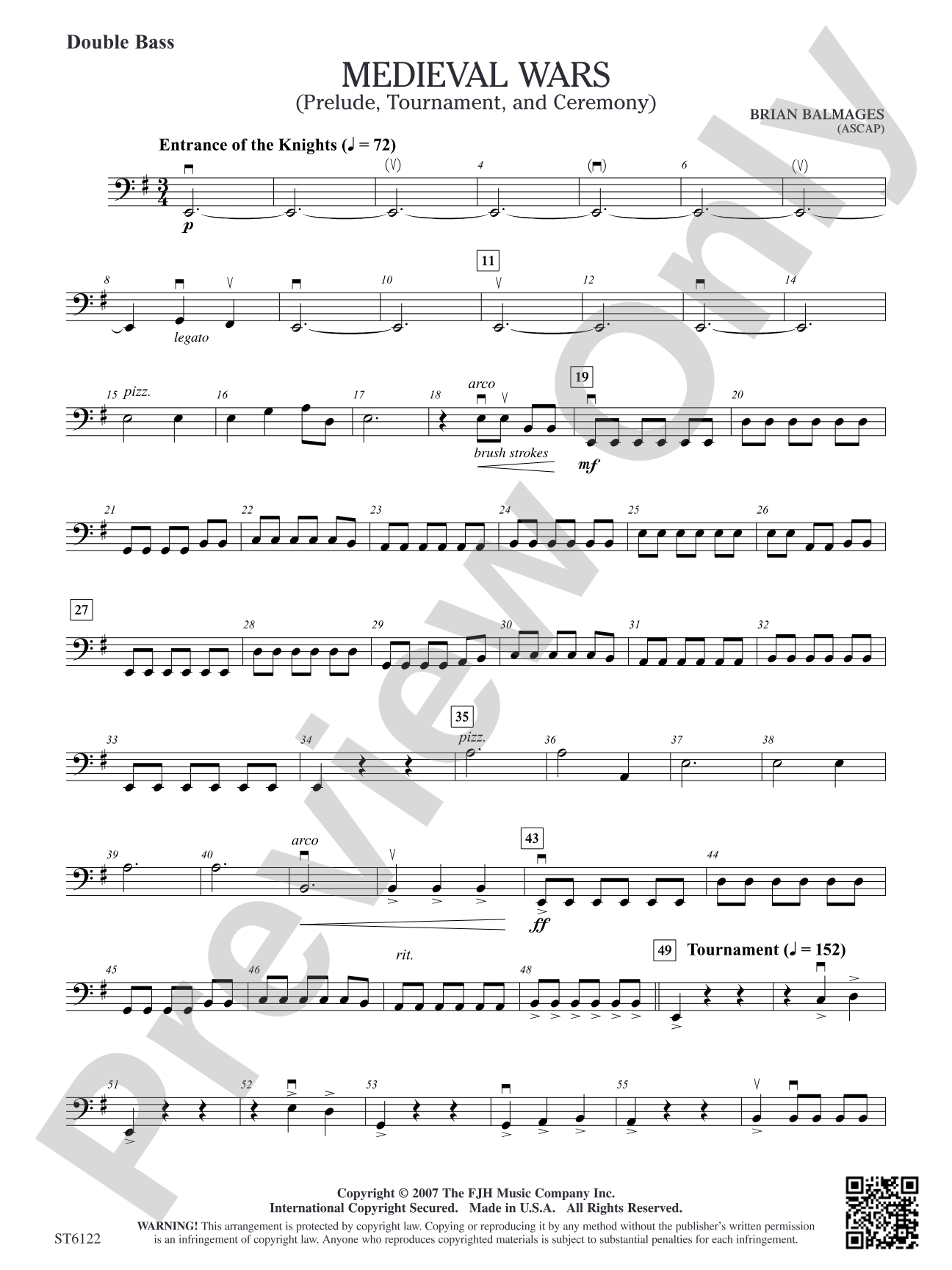 Medieval Wars (Prelude, Tournament, and Ceremony): Double Bass