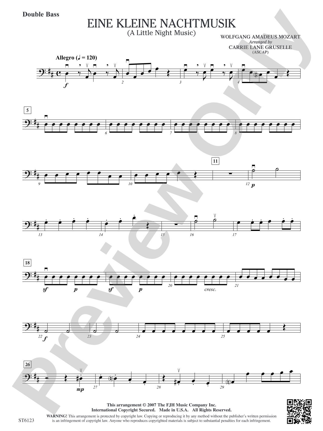 Eine Kleine Nachtmusik (A Little Night Music): Double Bass