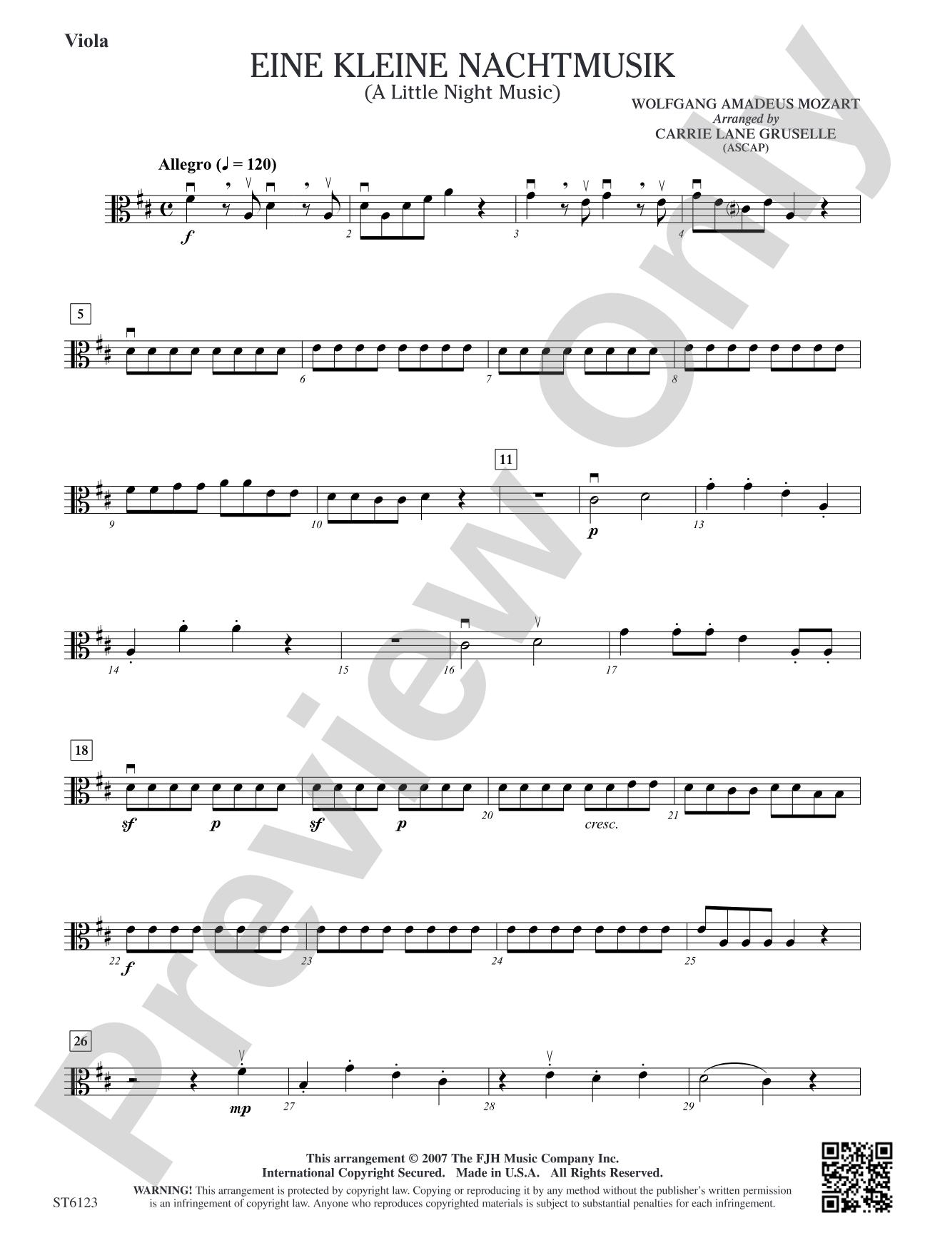 Eine Kleine Nachtmusik (A Little Night Music): Viola