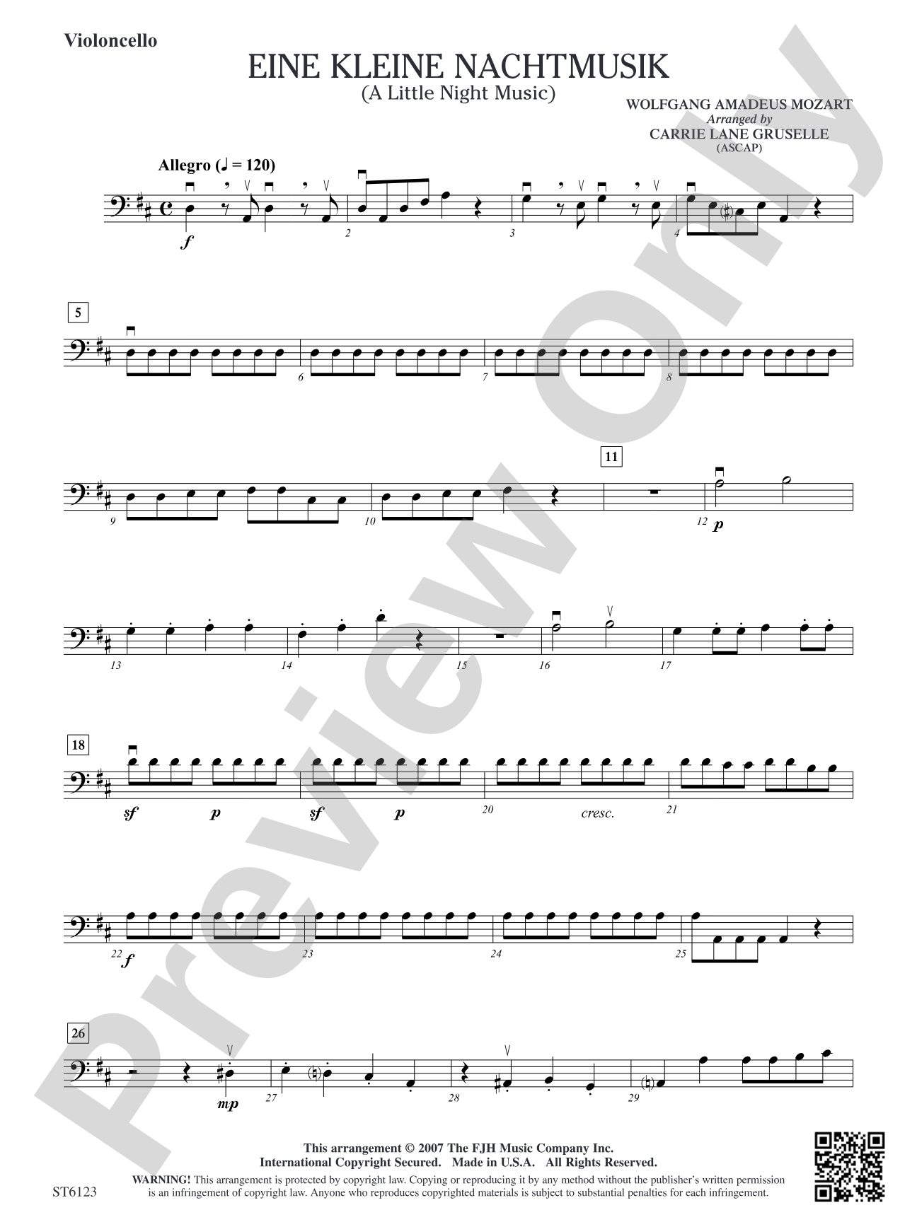 Eine Kleine Nachtmusik (A Little Night Music): Violoncello