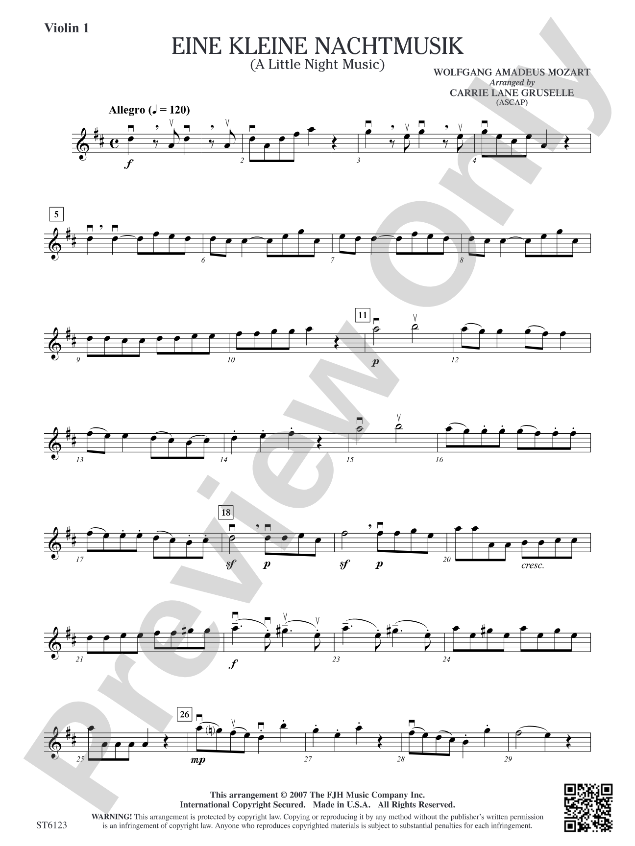 Eine Kleine Nachtmusik (A Little Night Music): Violin 1