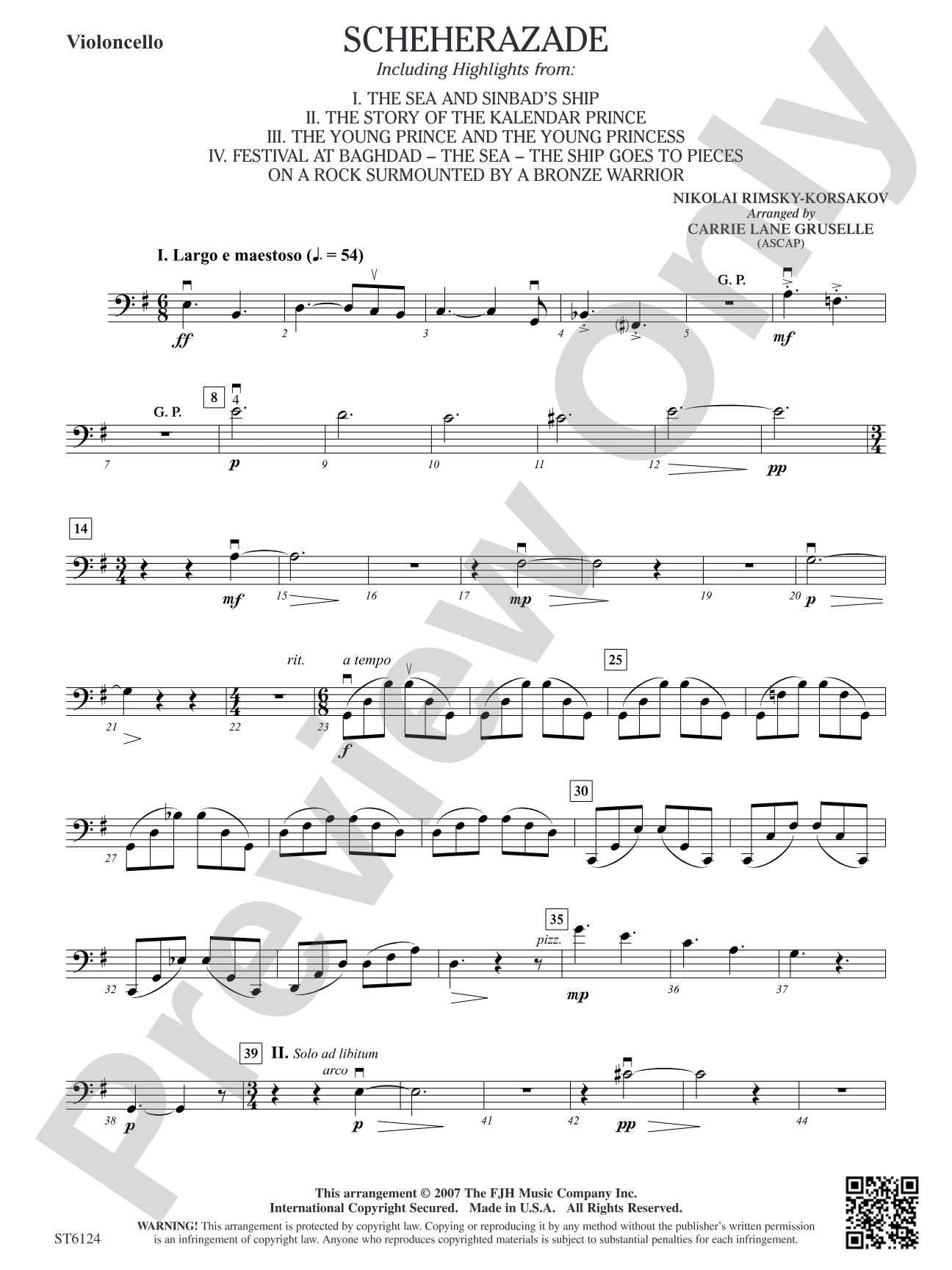 Scheherazade: Violoncello