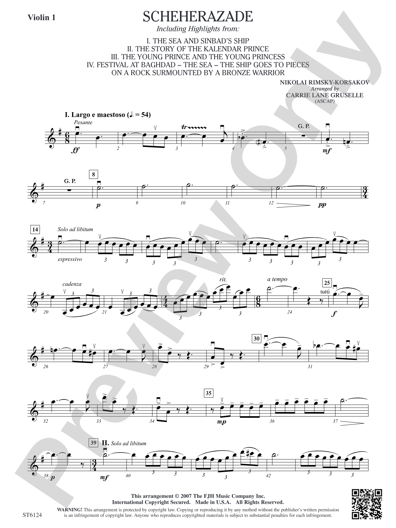 Scheherazade: Violin 1