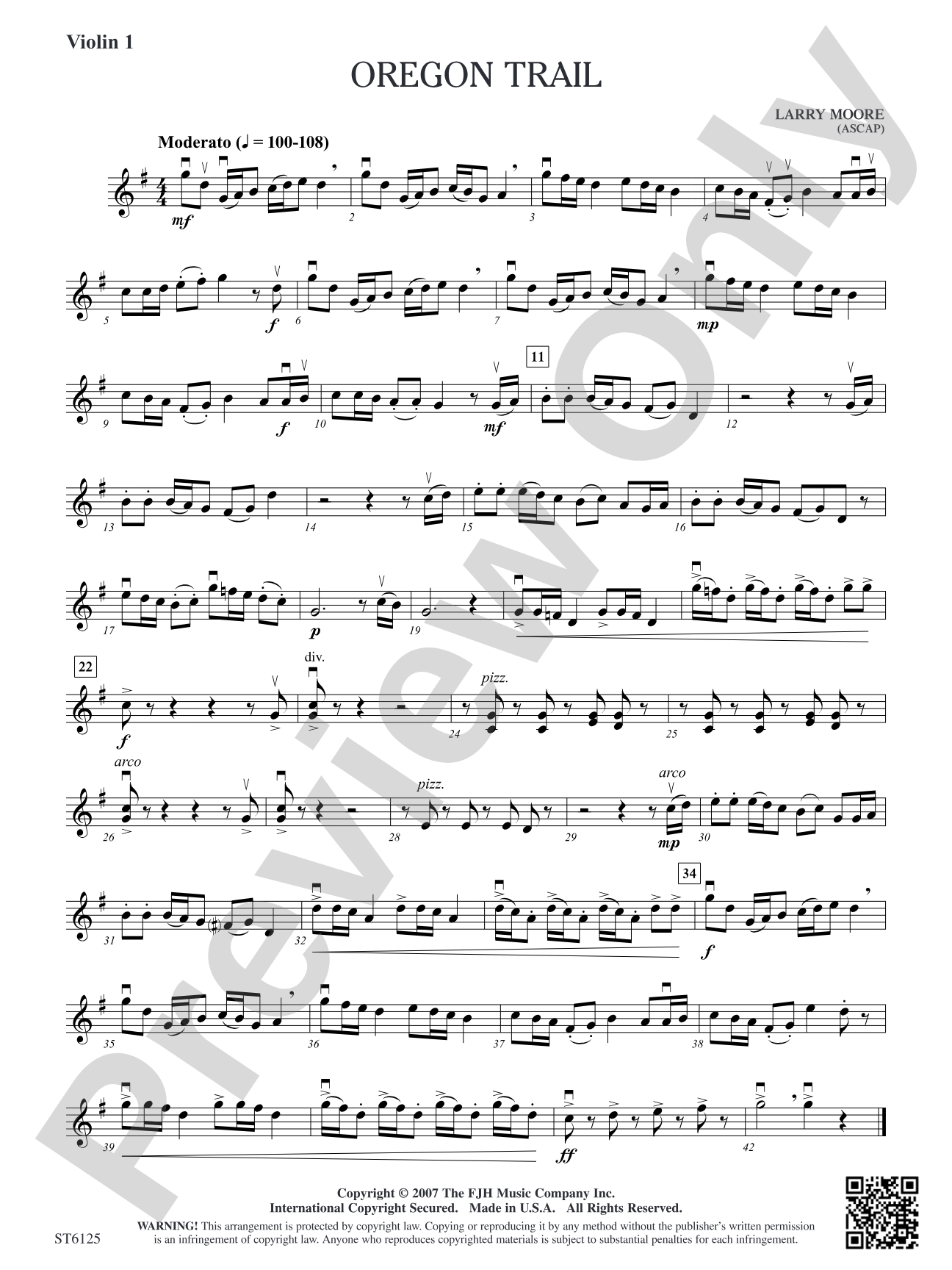 Oregon Trail: Violin 1