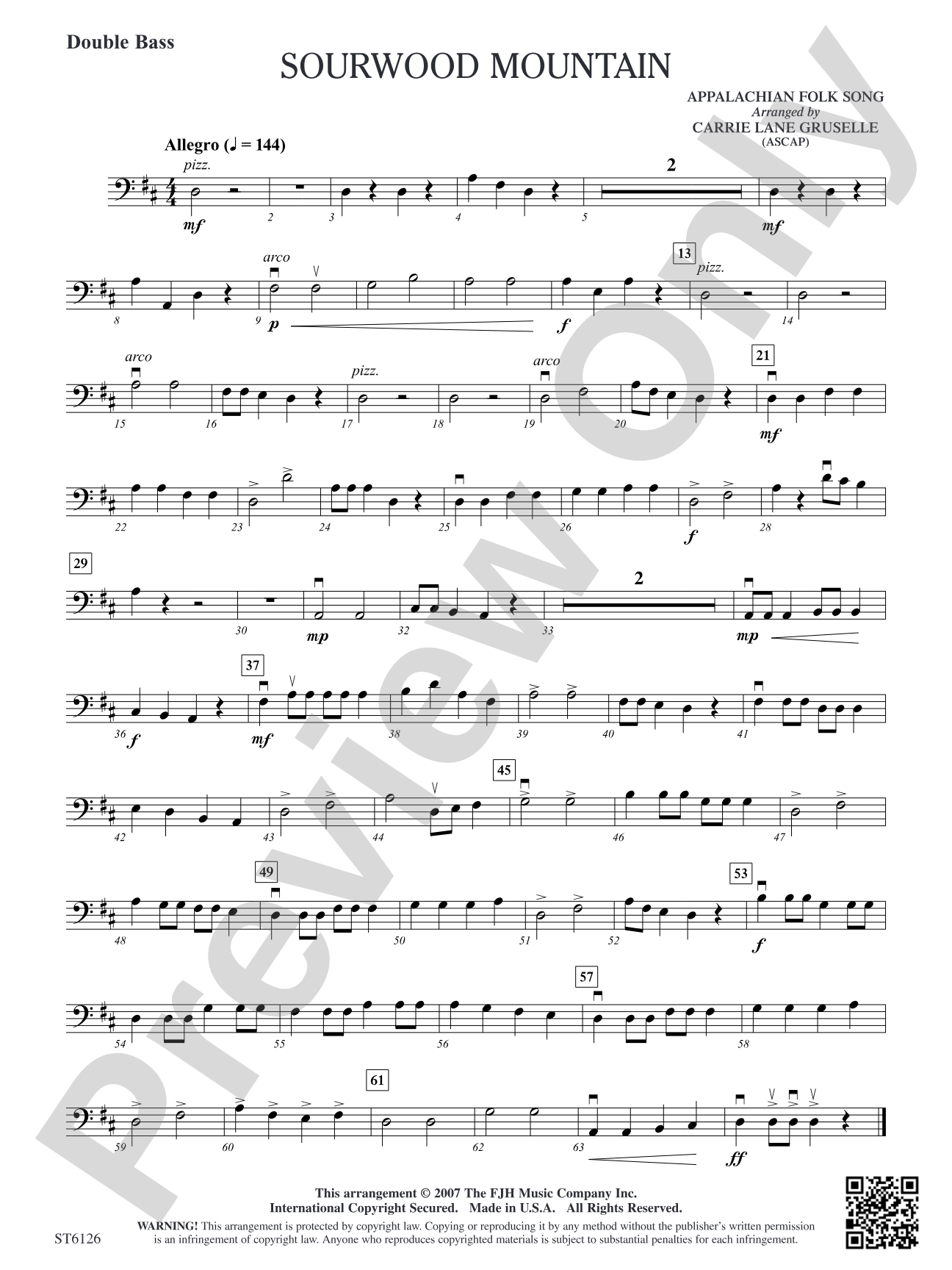Sourwood Mountain: Double Bass