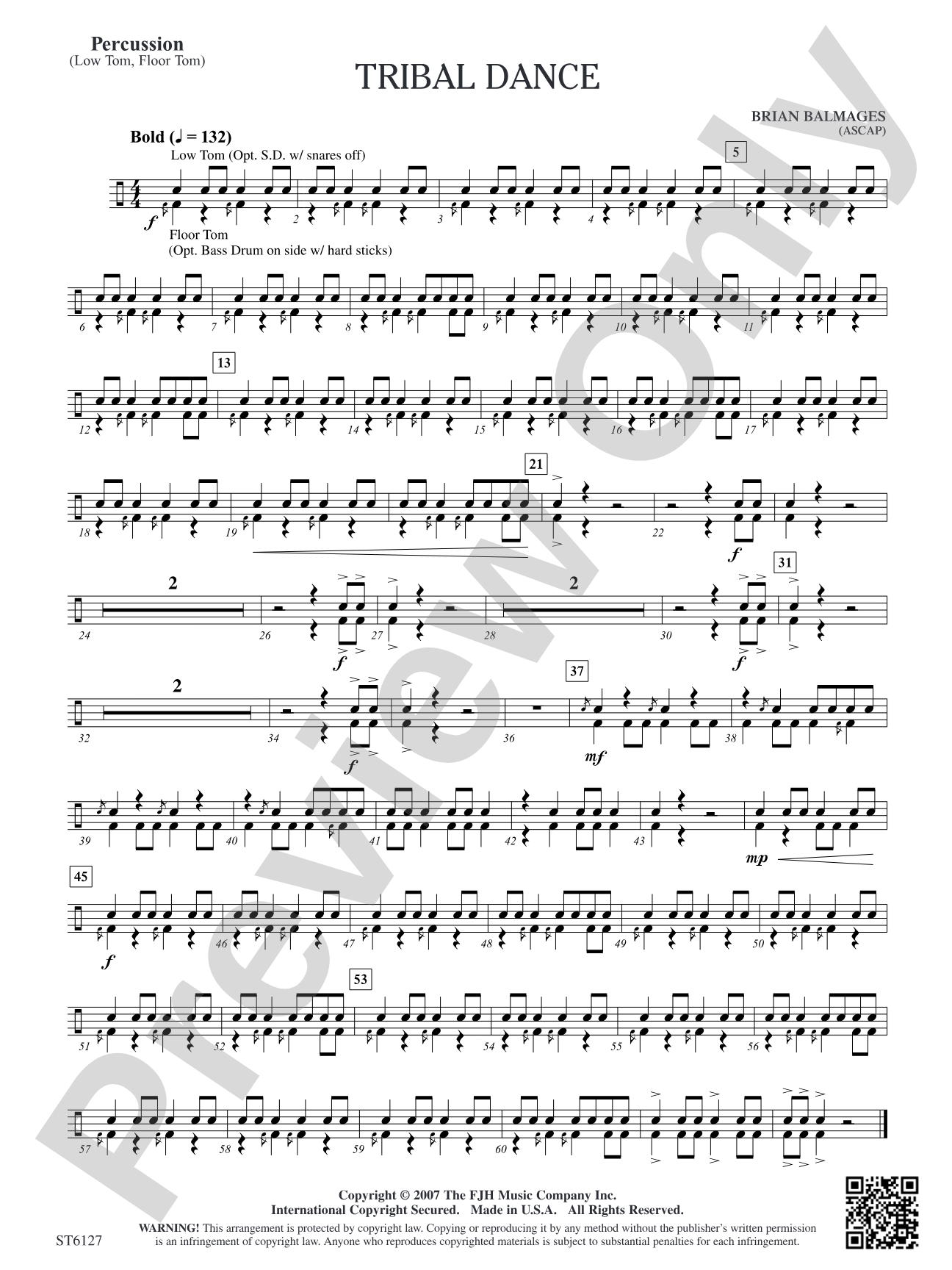 Tribal Dance: Opt. Percussion