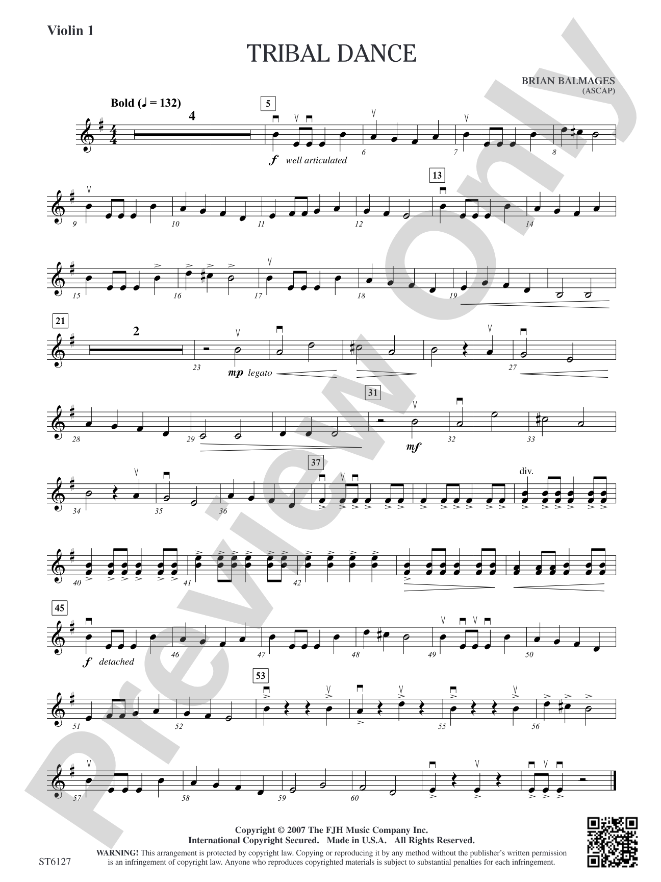 Tribal Dance: Violin 1