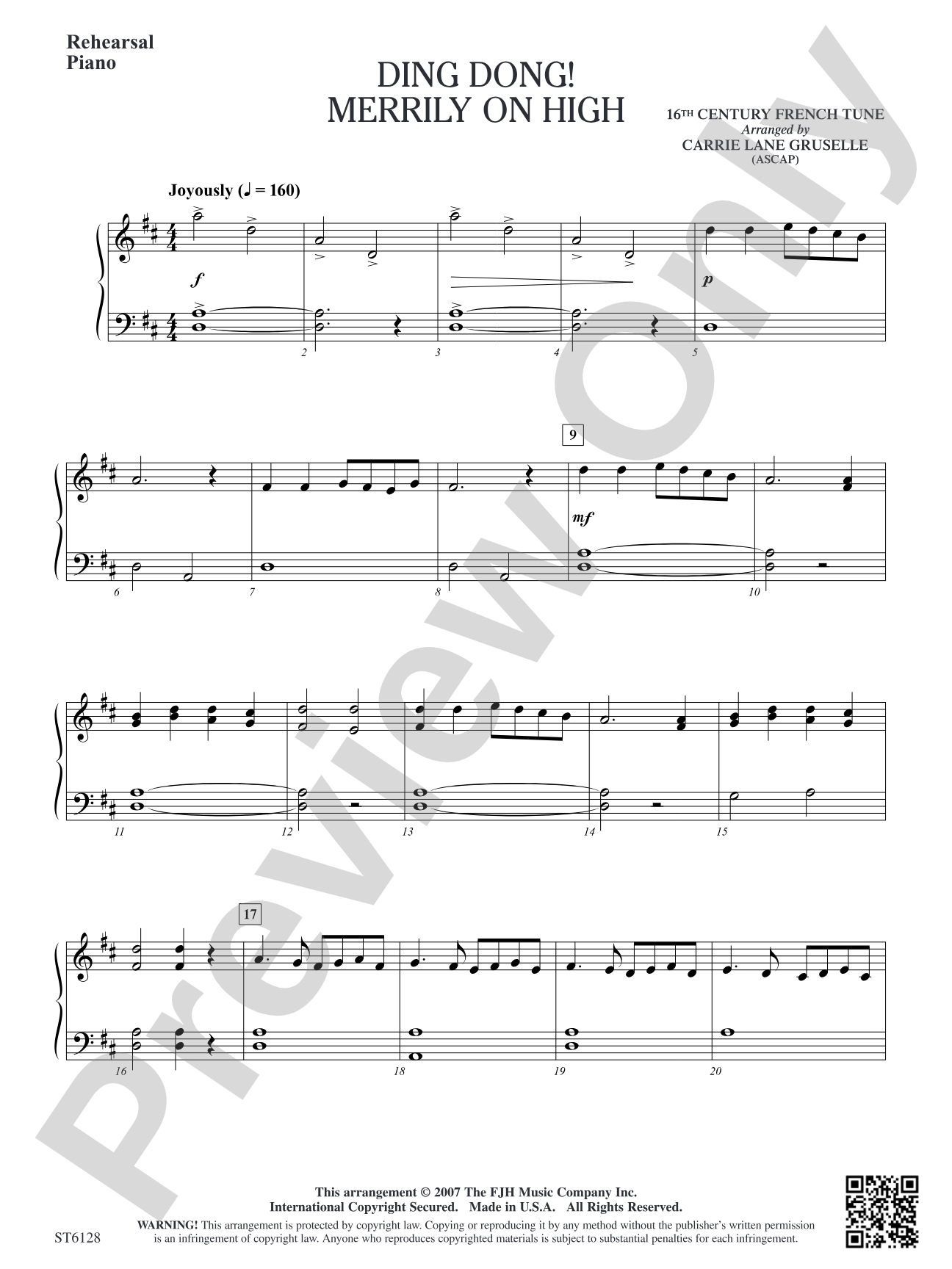 Ding Dong! Merrily on High: Rehearsal Piano