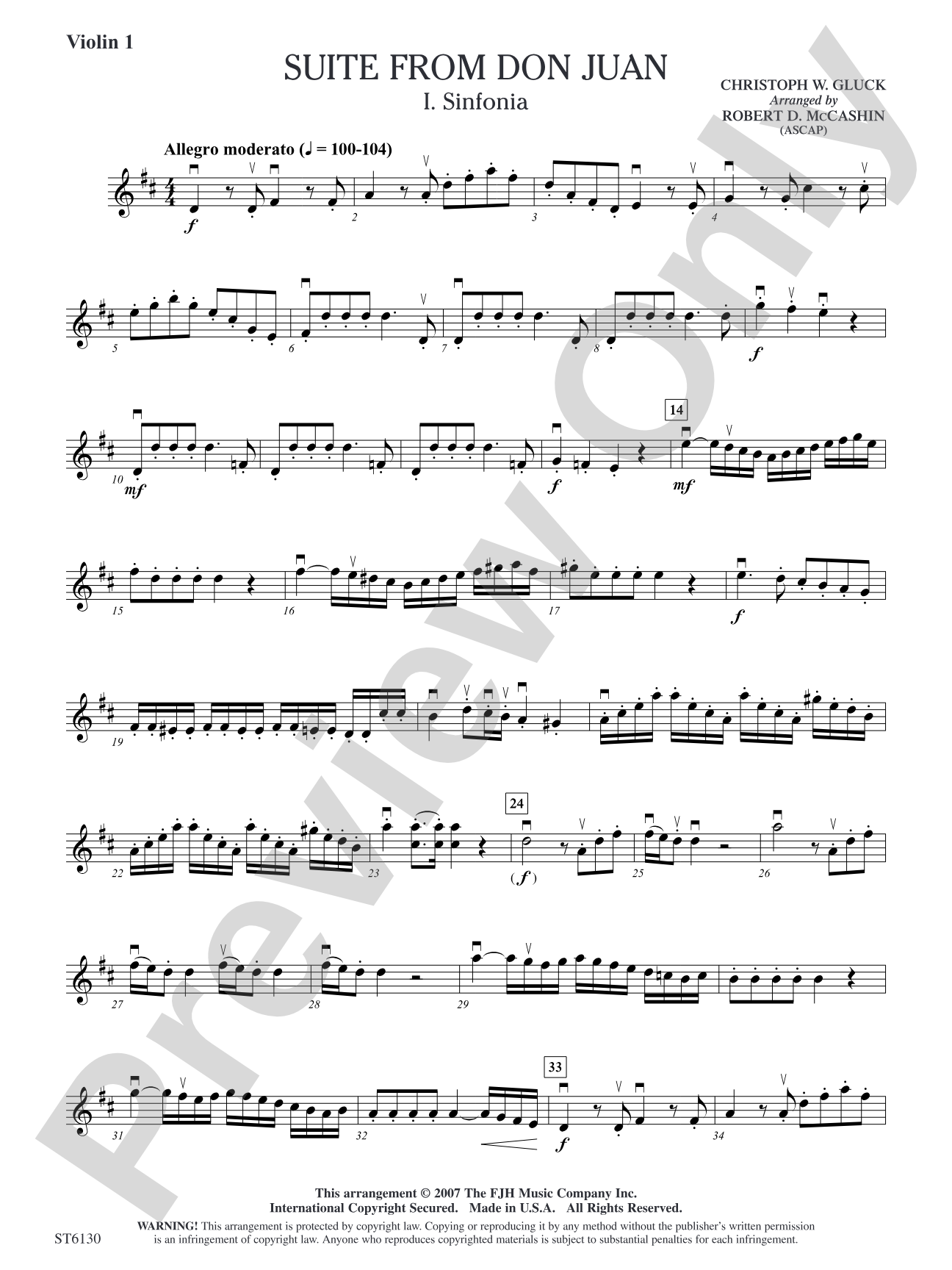 Suite from Don Juan: Violin 1
