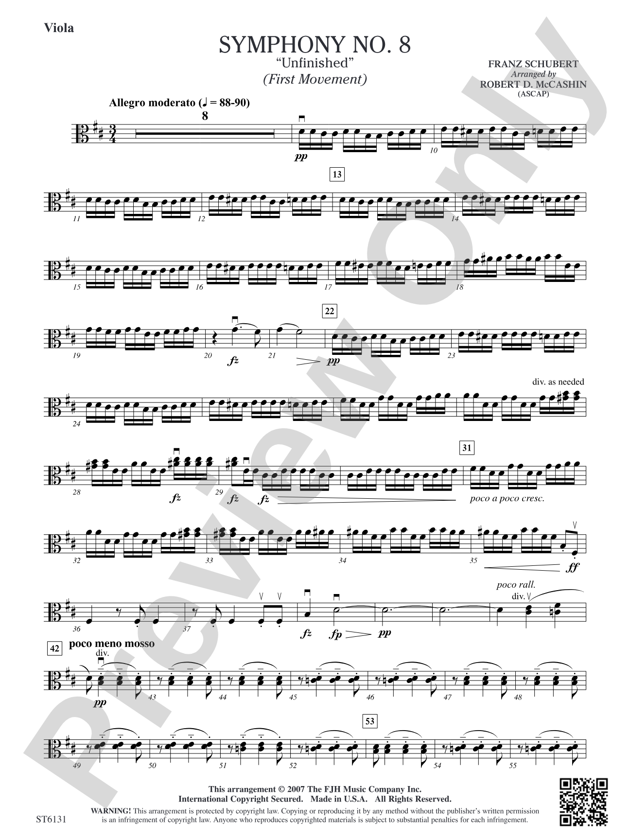 Symphony No. 8 "Unfinished" (First Movement): Viola