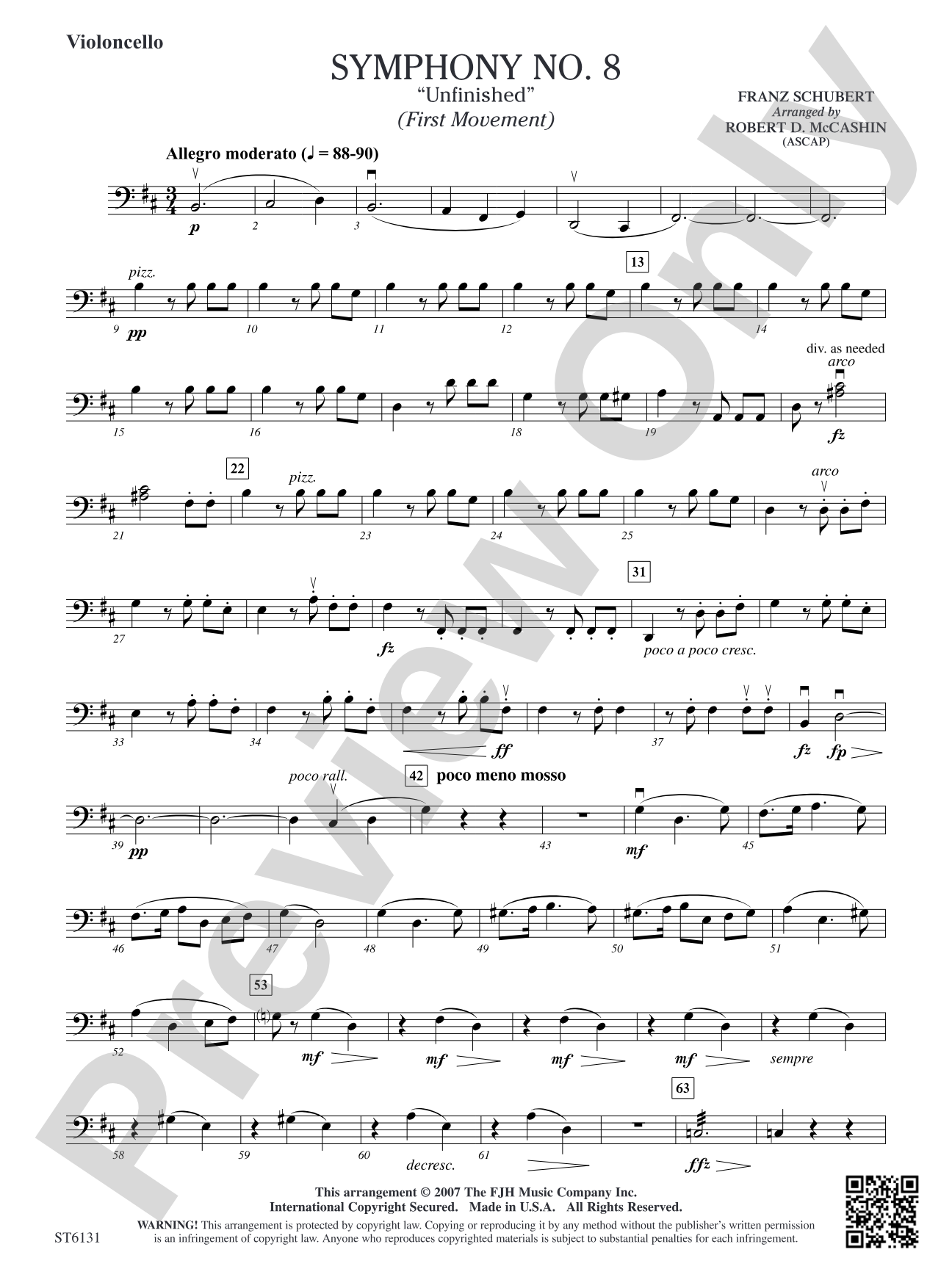 Symphony No. 8 "Unfinished" (First Movement): Violoncello