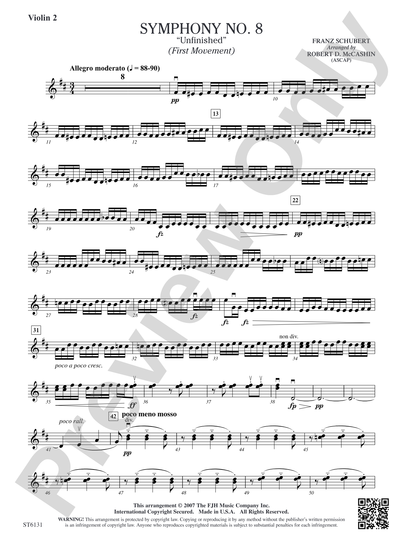 Symphony No. 8 "Unfinished" (First Movement): Violin 2