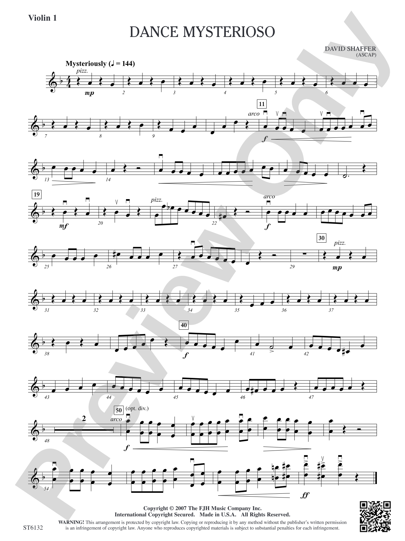Dance Mysterioso: Violin 1
