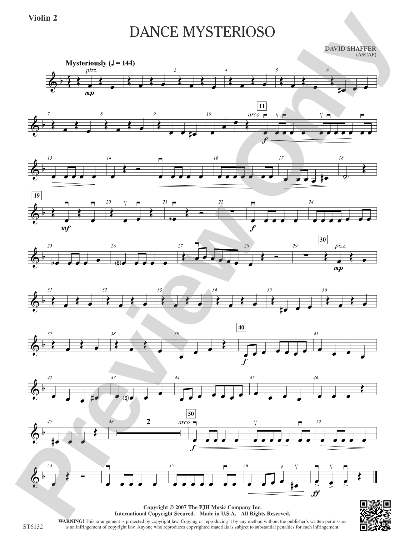 Dance Mysterioso: Violin 2