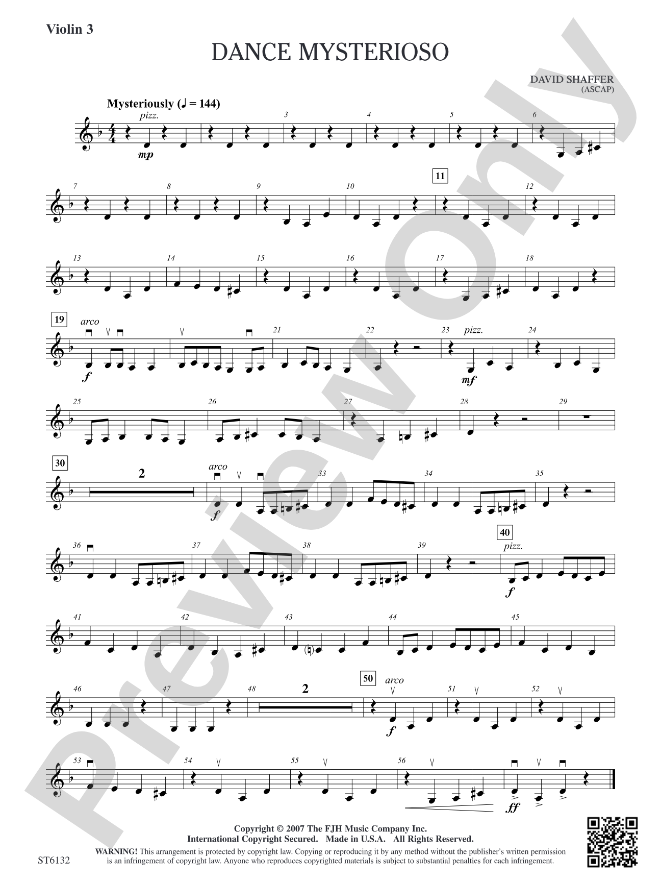 Dance Mysterioso: Violin 3 (Viola T.C.)