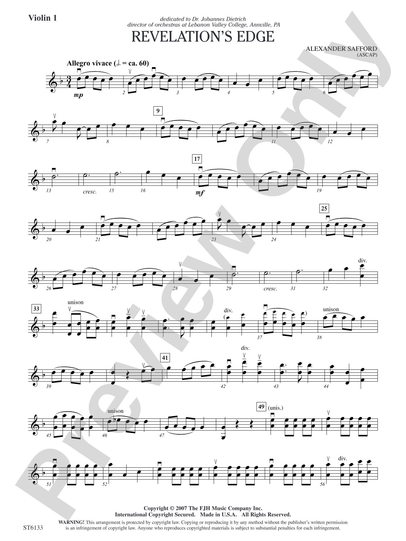 Revelation's Edge: Violin 1