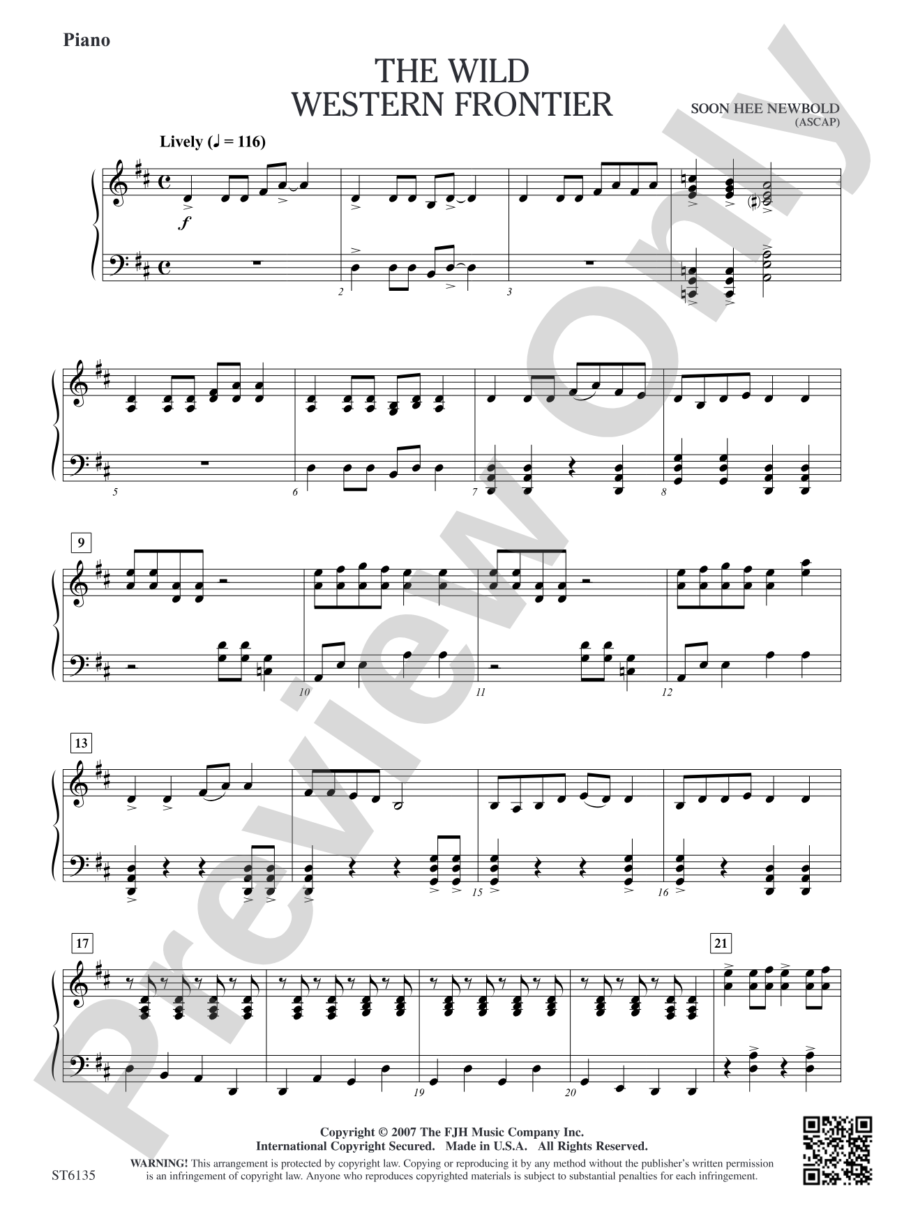 The Wild Western Frontier: Piano
