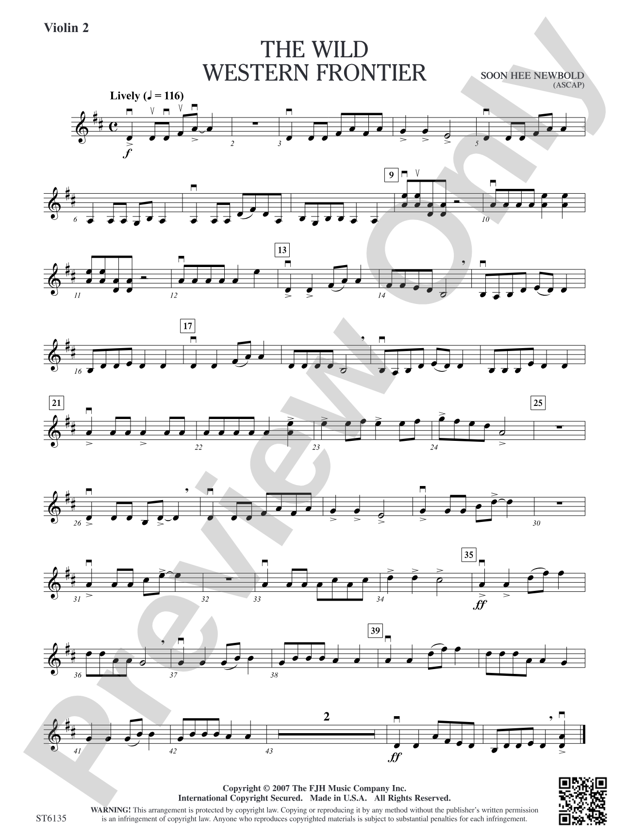 The Wild Western Frontier: Violin 2