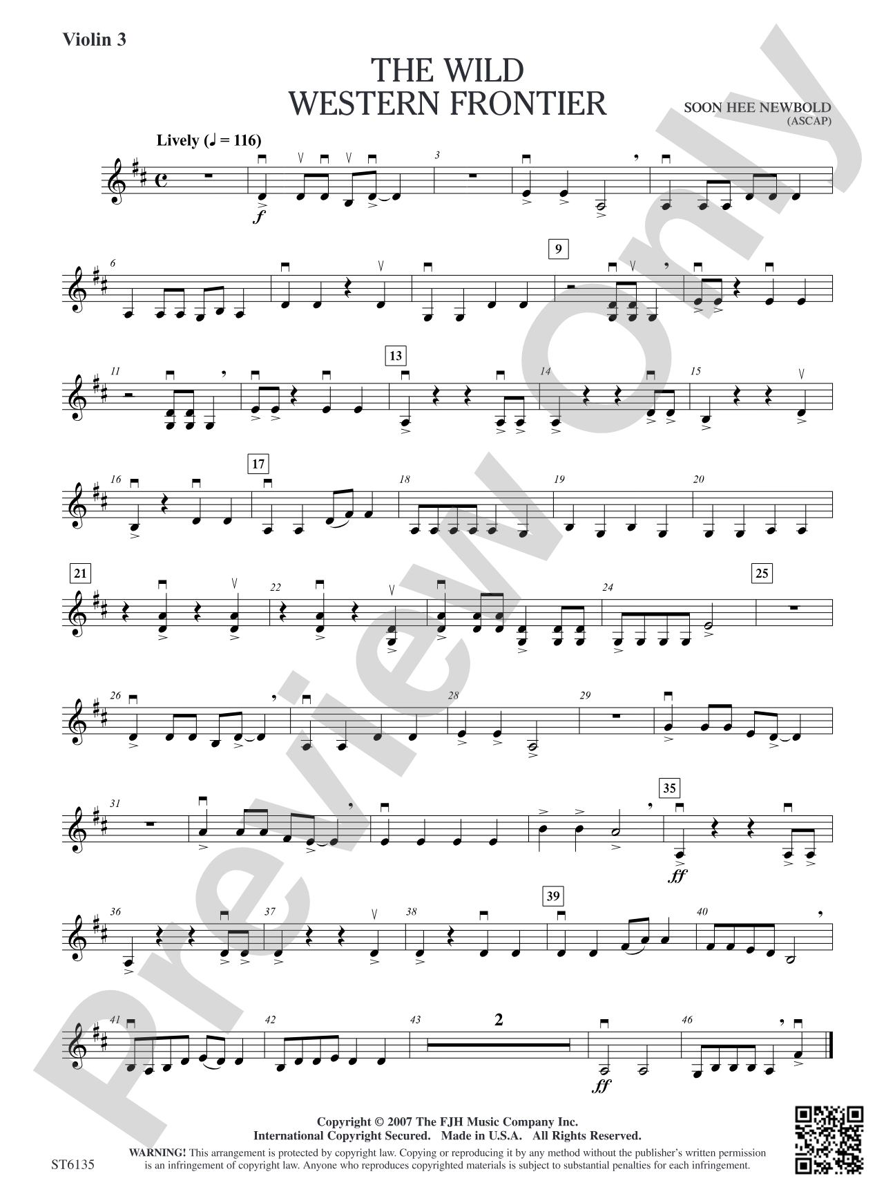 The Wild Western Frontier: Violin 3 (Viola T.C.)