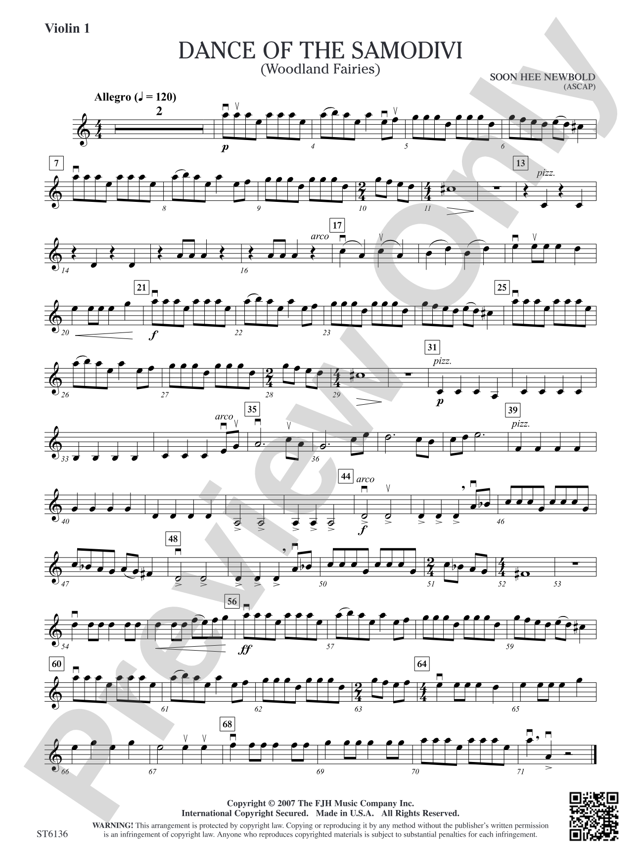 Dance of the Samodivi (Woodland Fairies): Violin 1