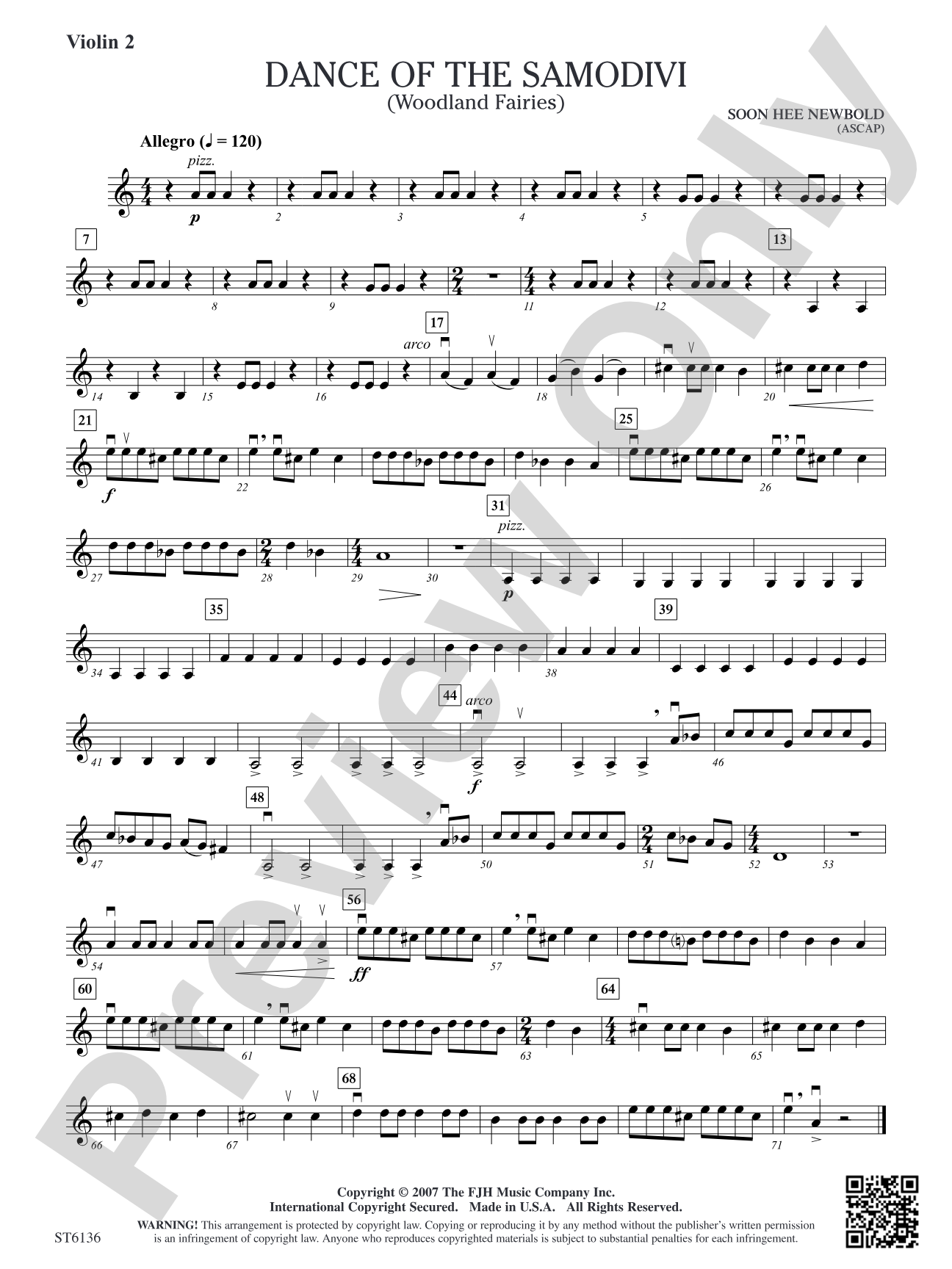 Dance of the Samodivi (Woodland Fairies): Violin 2