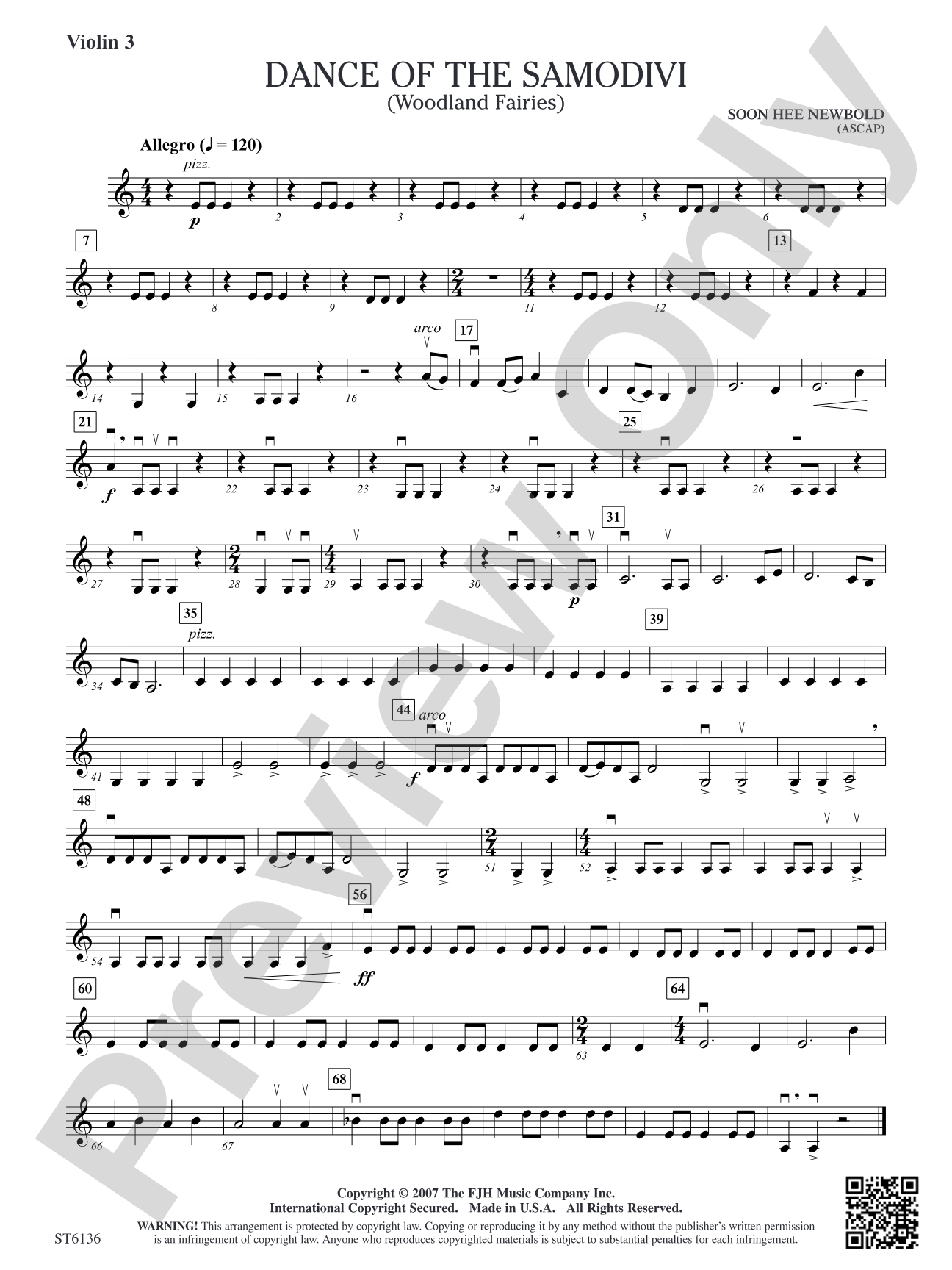 Dance of the Samodivi (Woodland Fairies): Violin 3 (Viola T.C.)