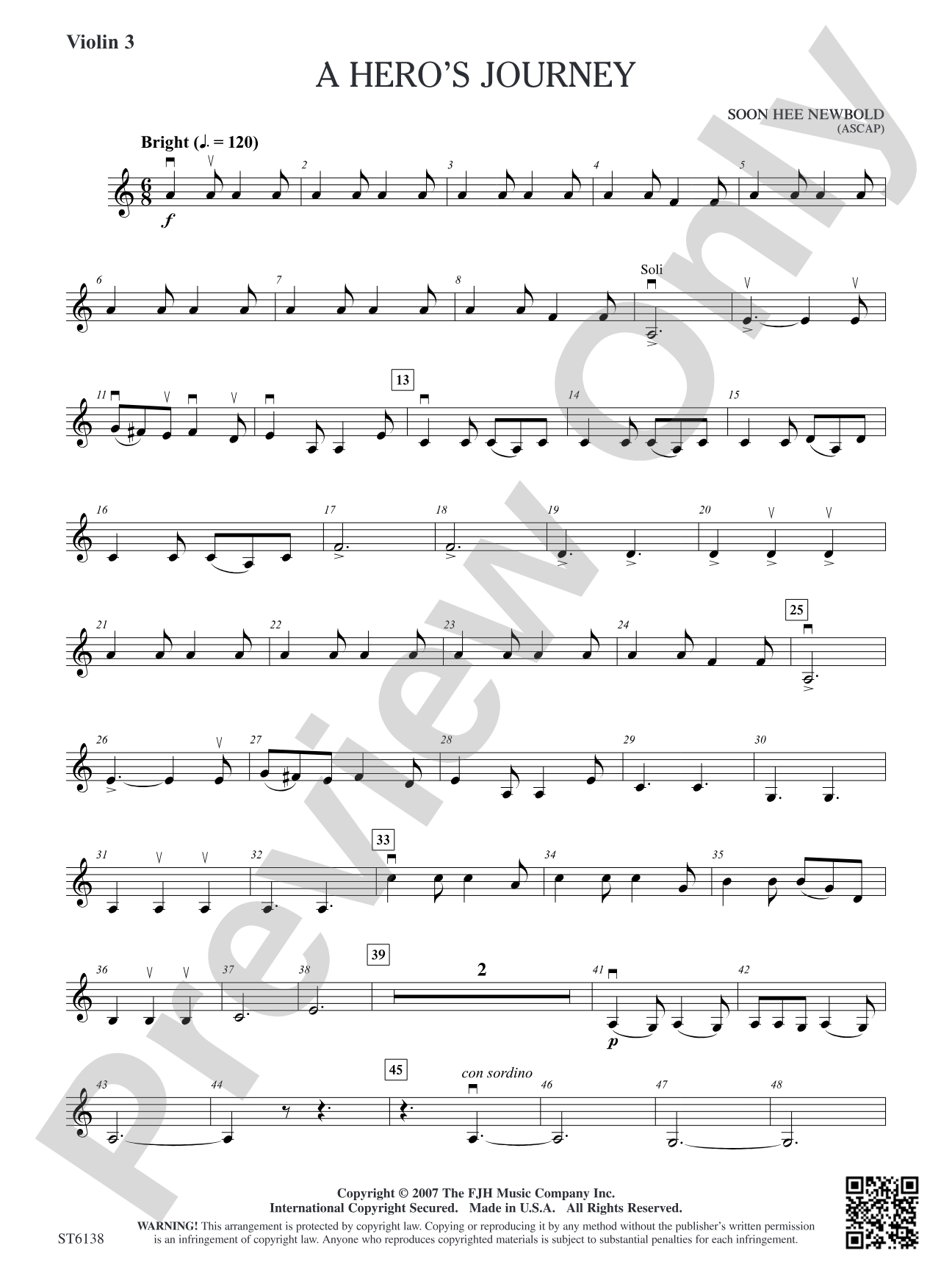 A Hero's Journey: Violin 3 (Viola T.C.)