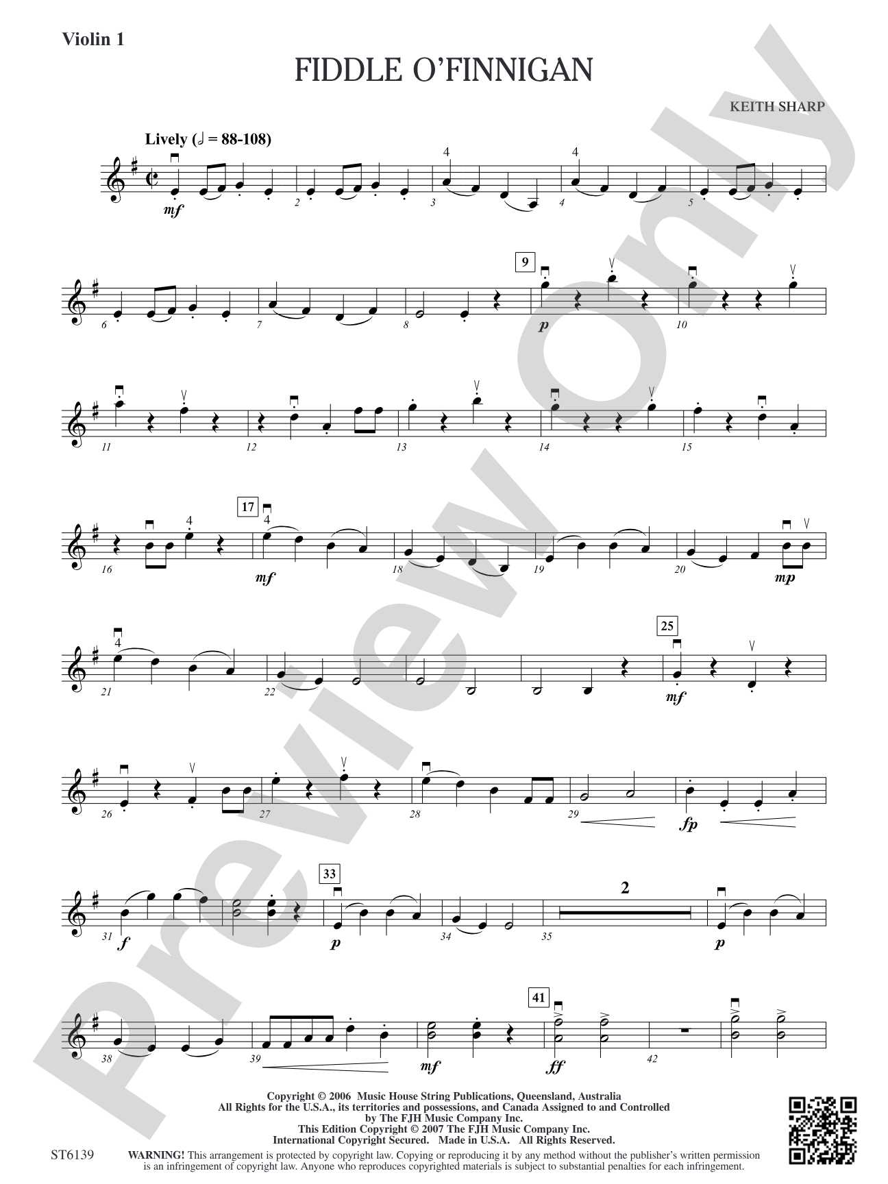 Fiddle O'Finnigan: Violin 1