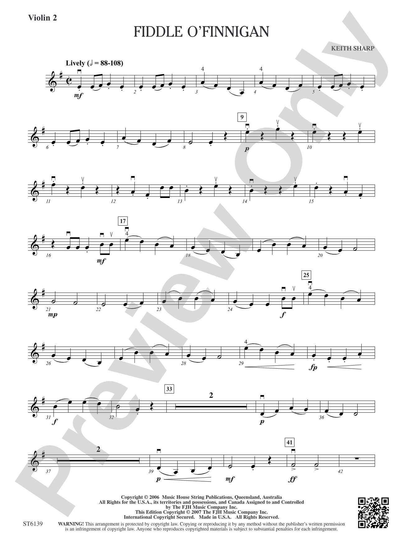 Fiddle O'Finnigan: Violin 2